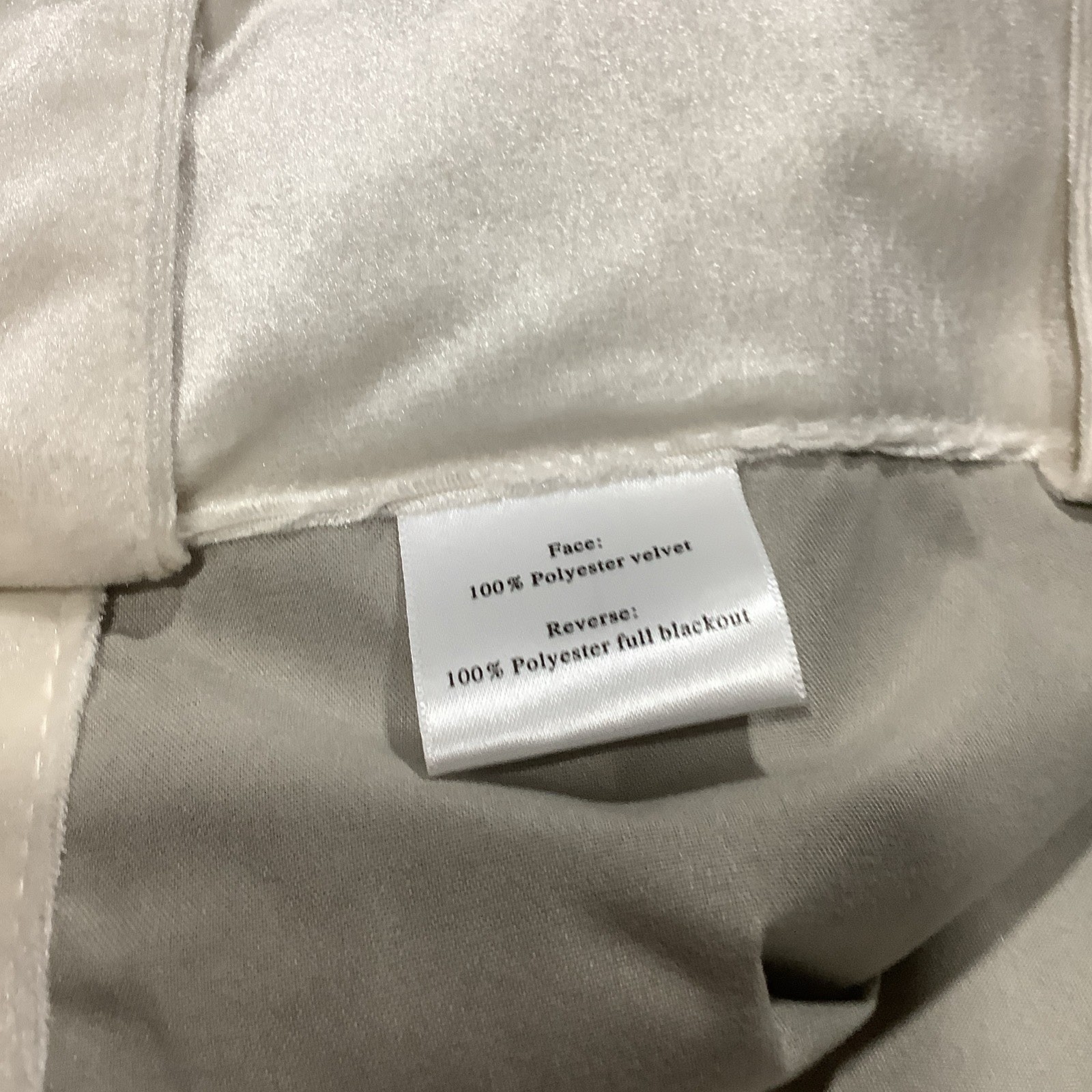 🌿 Poly Velvet Rod Pocket/Black Out Curtain Beige 52”X82” Set Of 2