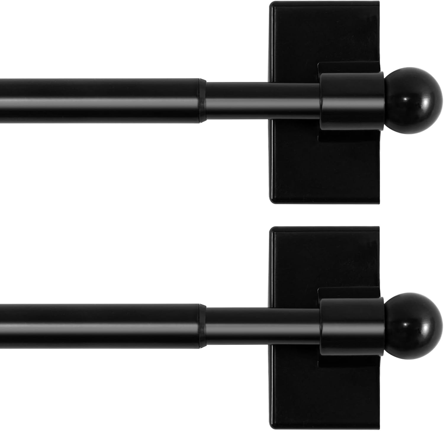2 PACK Magnetic Curtain Rods for Metal Doors, 16 to 28 Inch, 1/2 Inch Diameter,