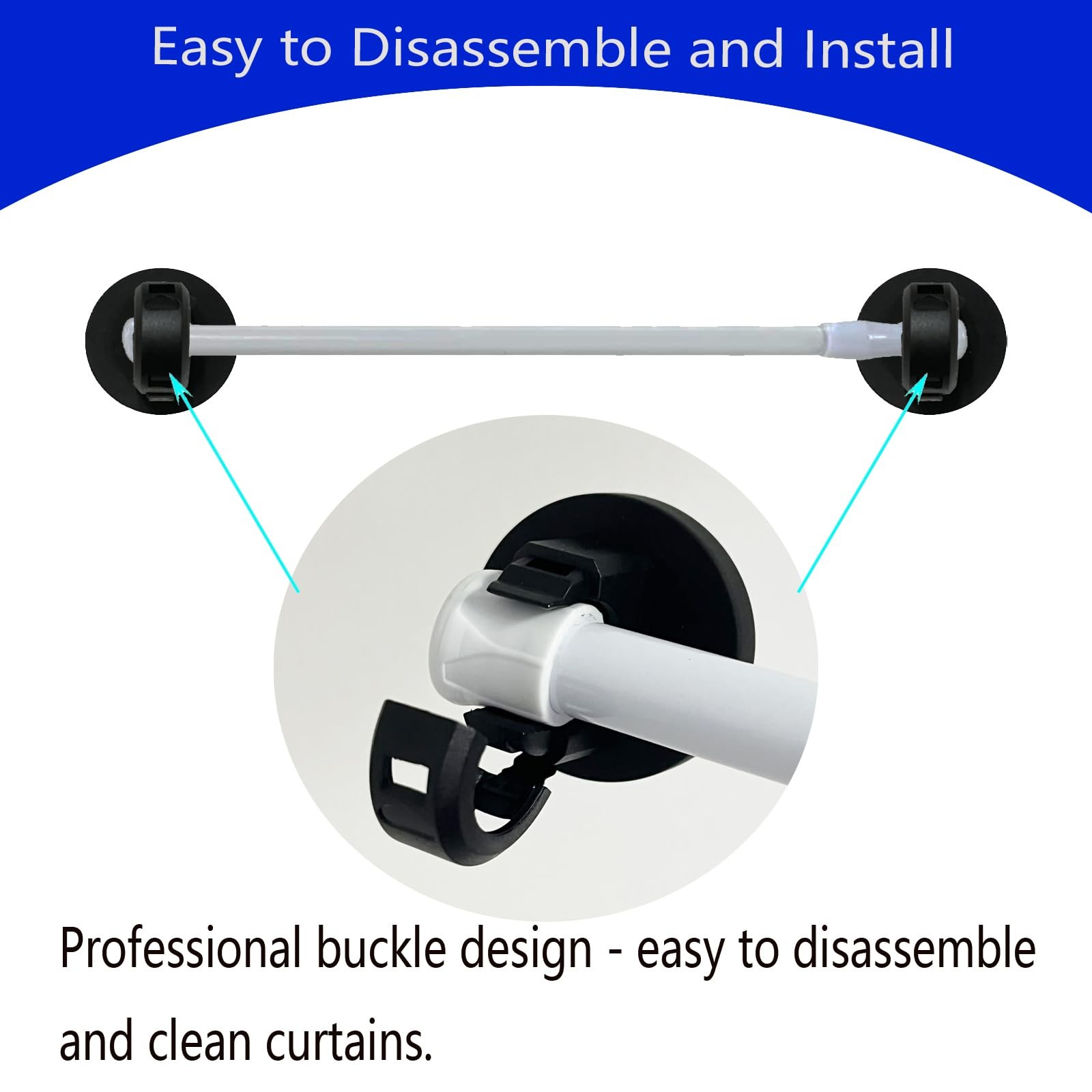 16″-28″ Adjustable Length Magnetic Curtain Rod for Metal Door,Magnetic Window…