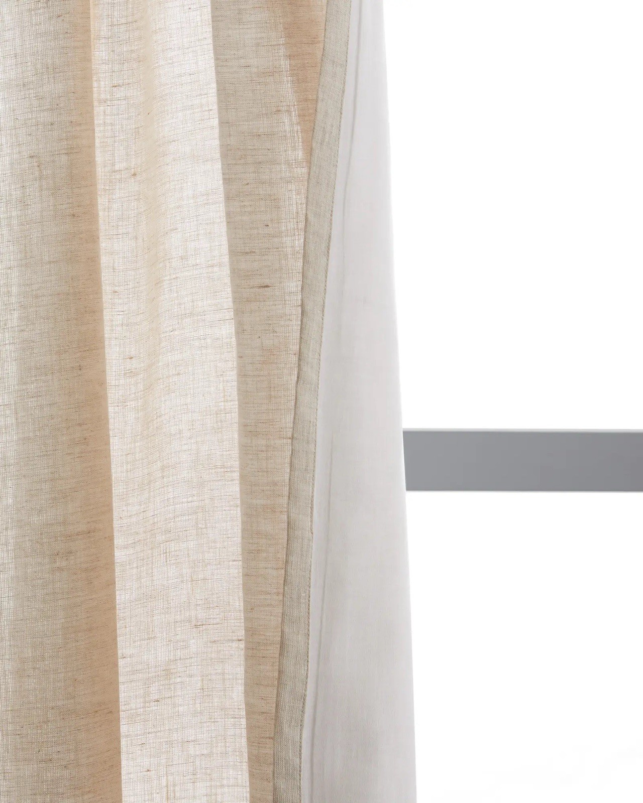 NEW Quince European Linen Curtain 48×96 Flax Single Panel light filtering