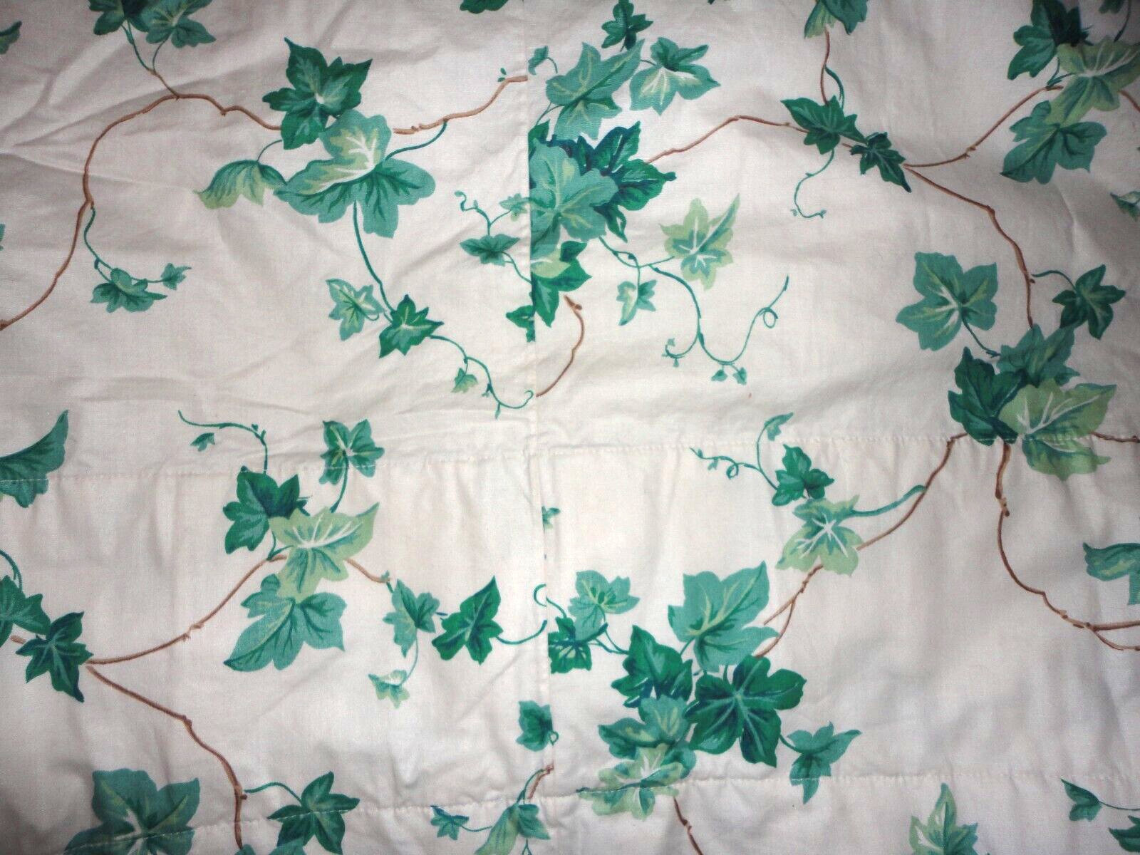 VINTAGE CANNON IVY GREEN & OFF WHITE WIDE (1) LINED VALANCE 24X151 KITCHEN PATIO