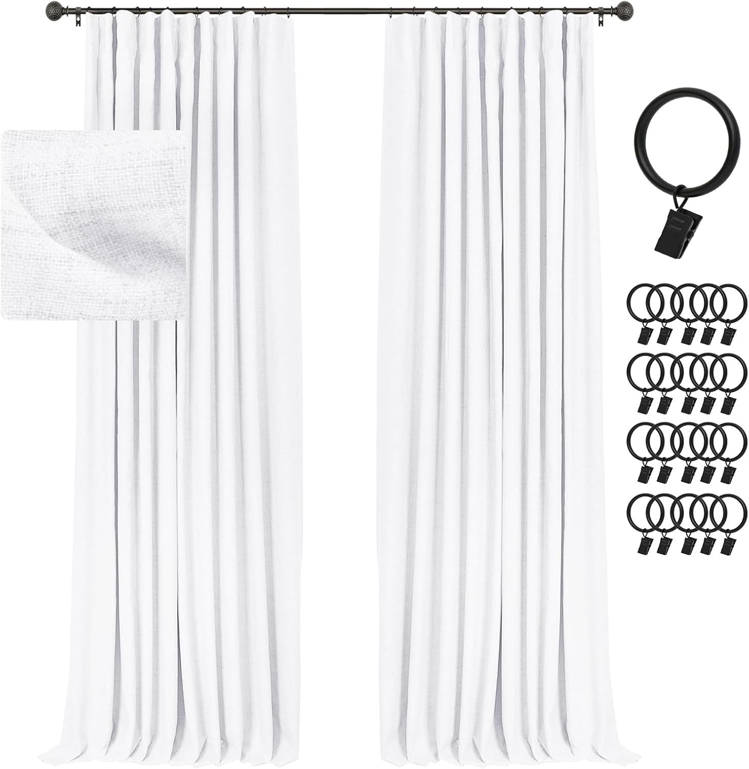 100% Blackout Curtains Thermal Insulated Drapes for Bedroom Living Room