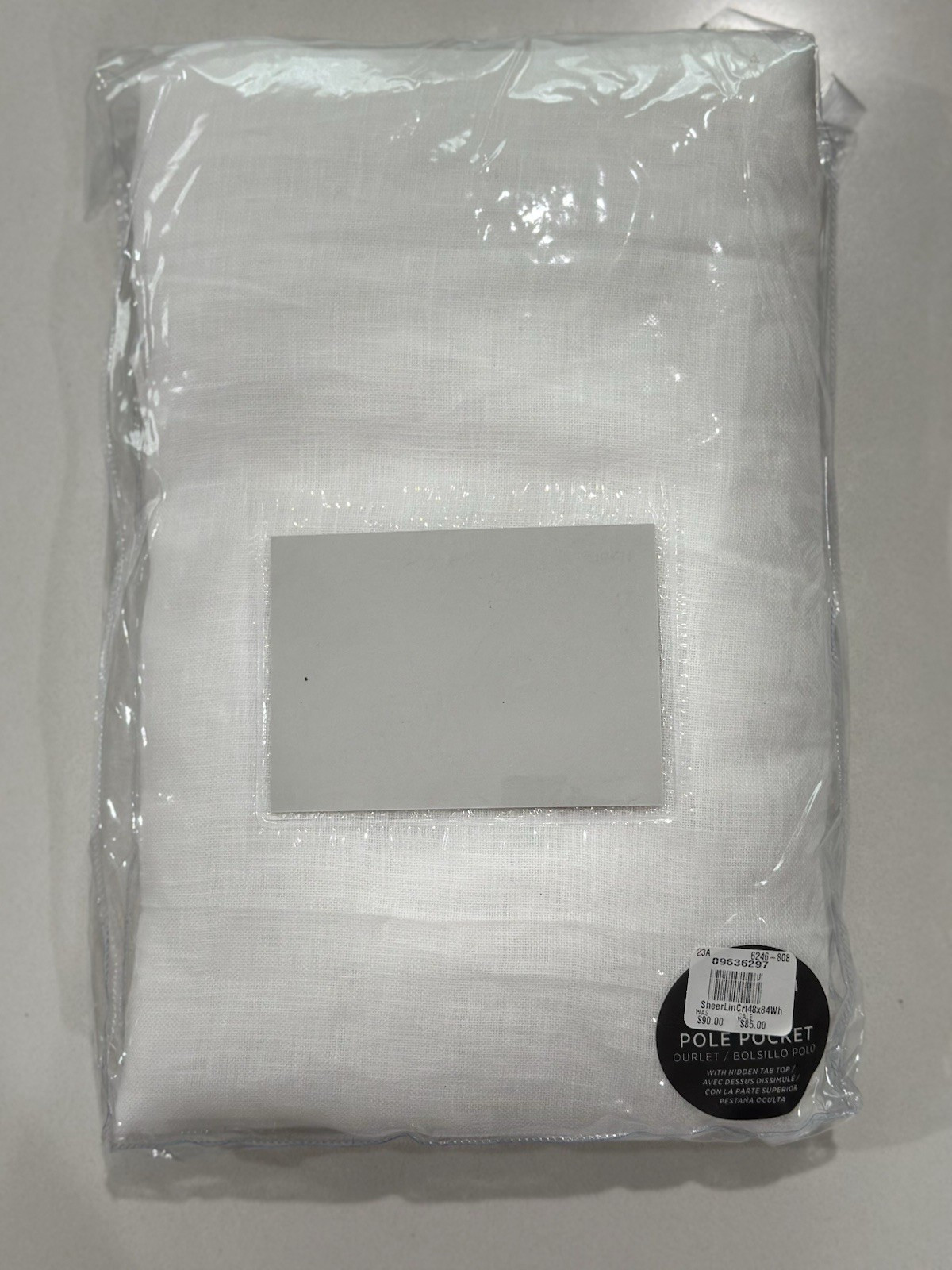 West Elm Sheer European Flax Linen (01) Curtain 48×84 White MSRP $99 NEW