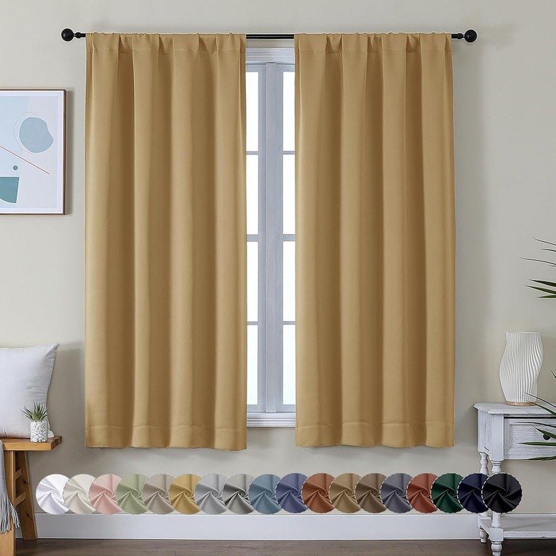 Blackout Curtains Light Blocking Energy Saving Soft Fabric 2 Panels Privacy New