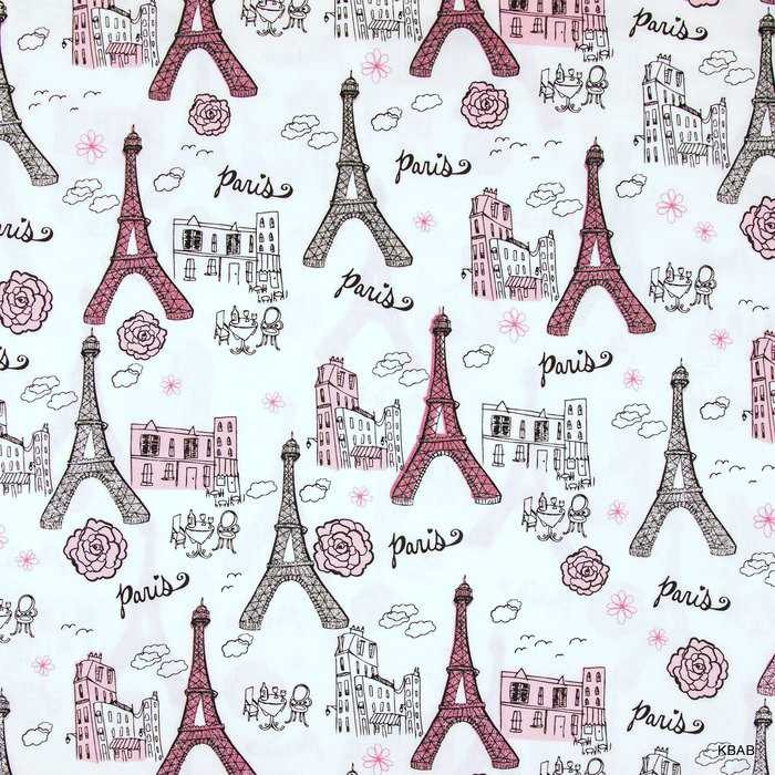 Paris France Pink & Gray Glitter Eiffel Tower Handcrafted Curtain Valance t5/5