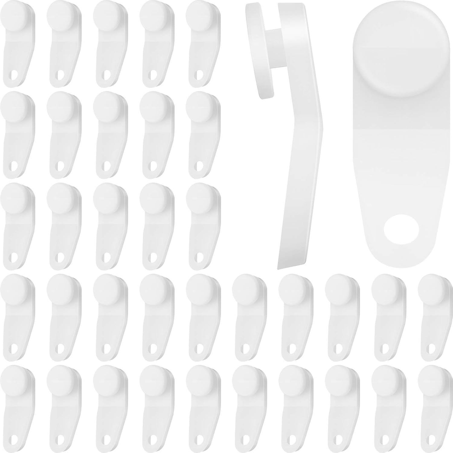 100 Pieces Traverse Rod Slides Curtain Replacement White Plastic Snap-In Travers