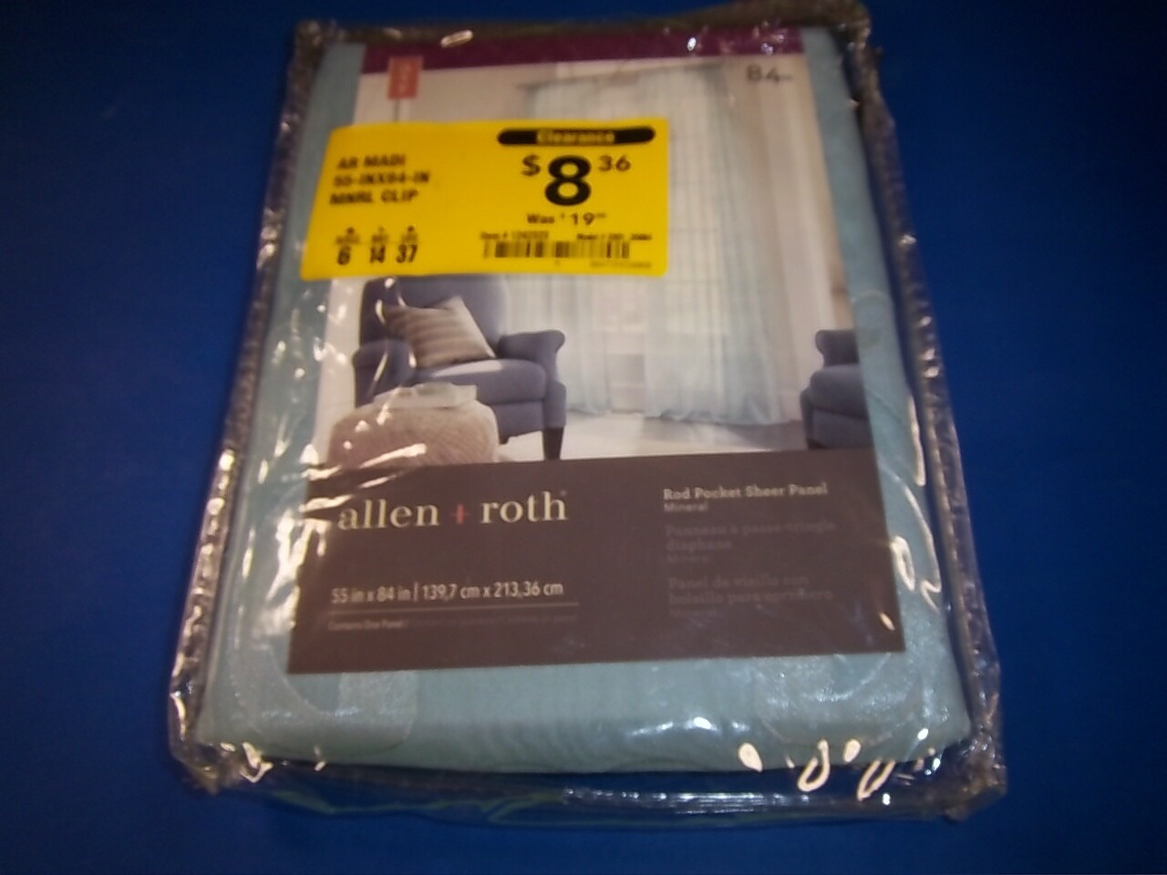 allen + roth Madi 84-in Minreal polyester sheer rod pocket single curtain panel