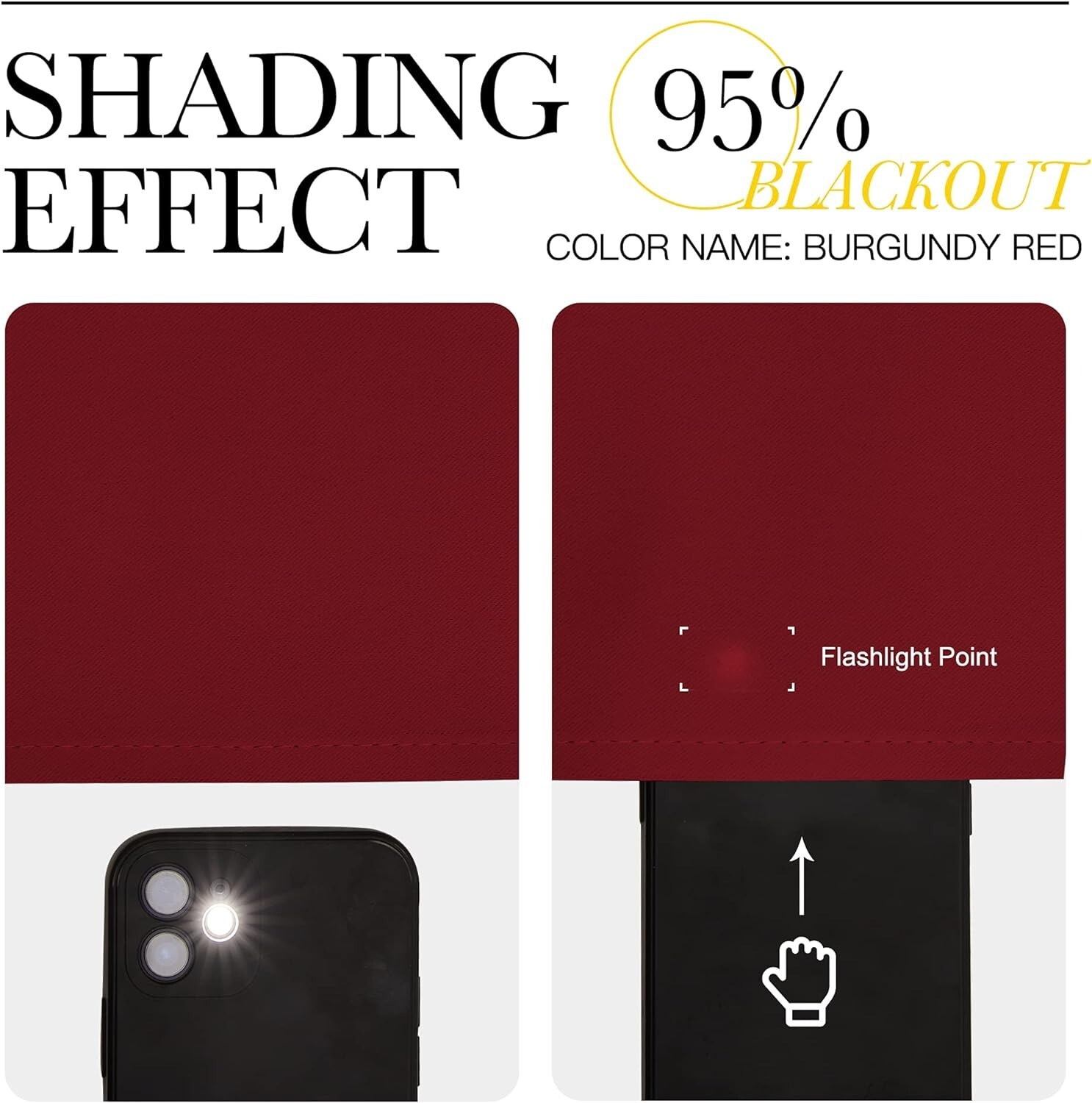 2 PCS Burgundy Red 84″L x 34″W Solid Grommet Darkening Curtains For Bedroom