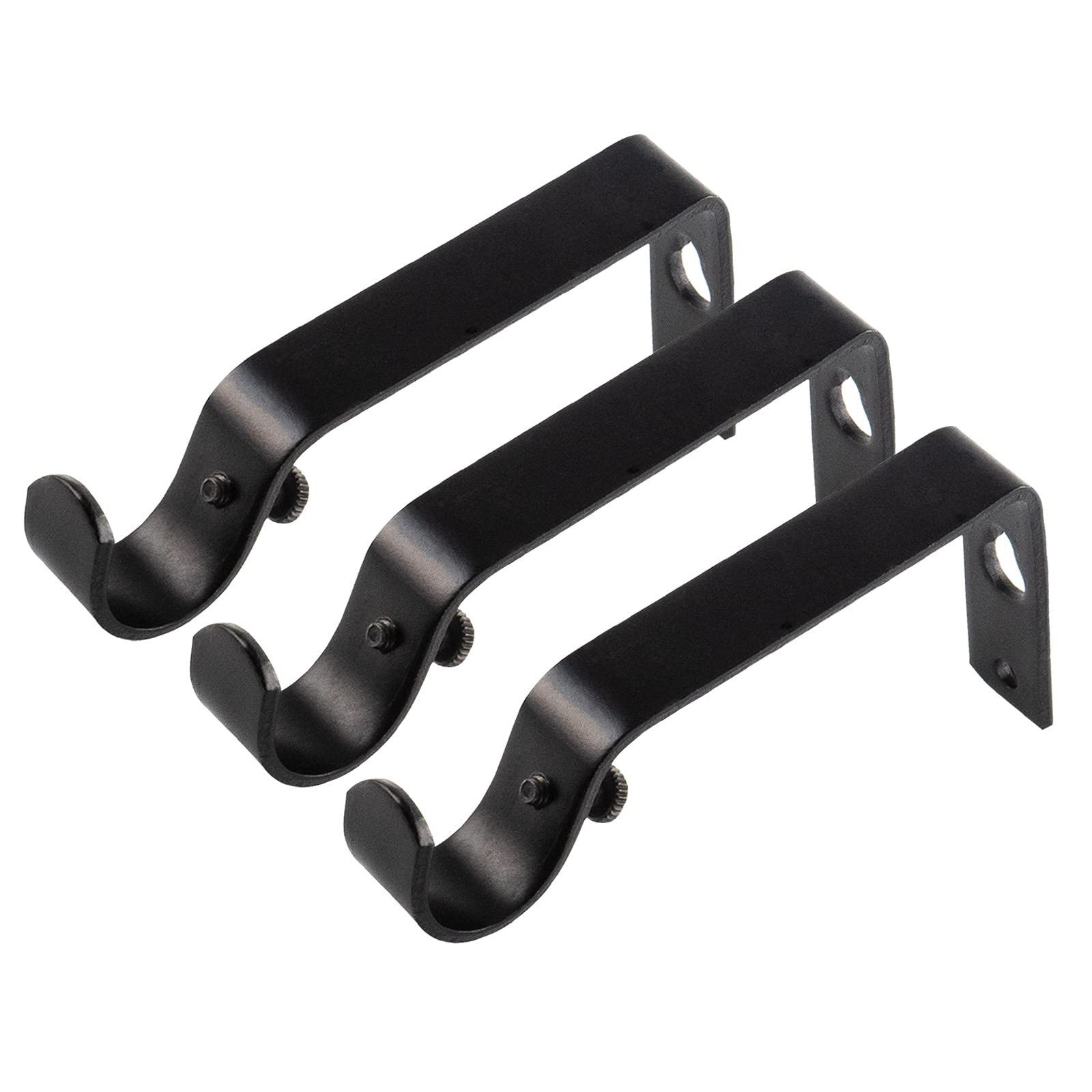 KAMANINA Wall Brackets for 3/4 or 5/8 Curtain rods, For 3/4″ 5/8″, Black
