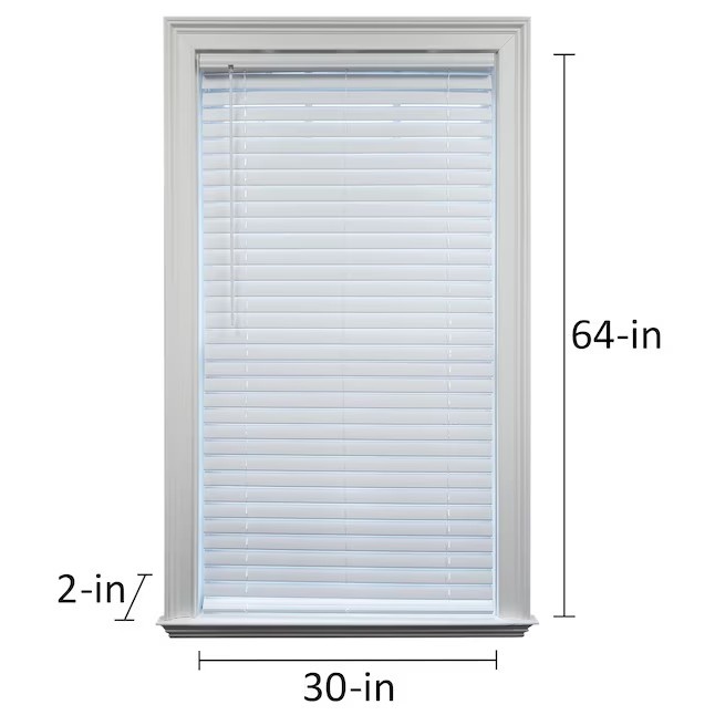 NEW Project Source Room Darkening 2in Slat 30inx64in Cordless White Vinyl Blind