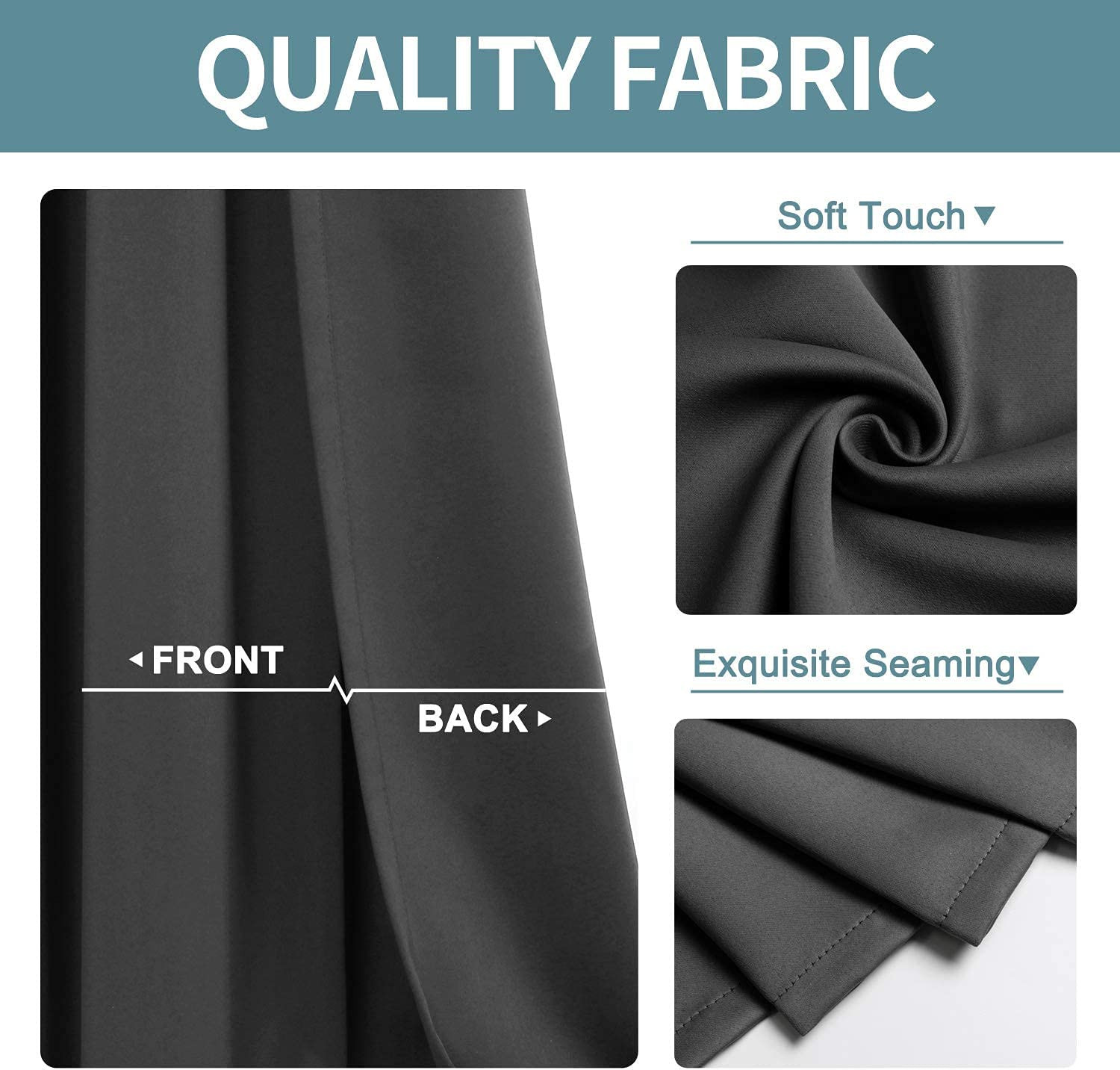 Grommet Blackout Curtains for Bedroom and Living Room – 2 Panels Set Thermal Ins