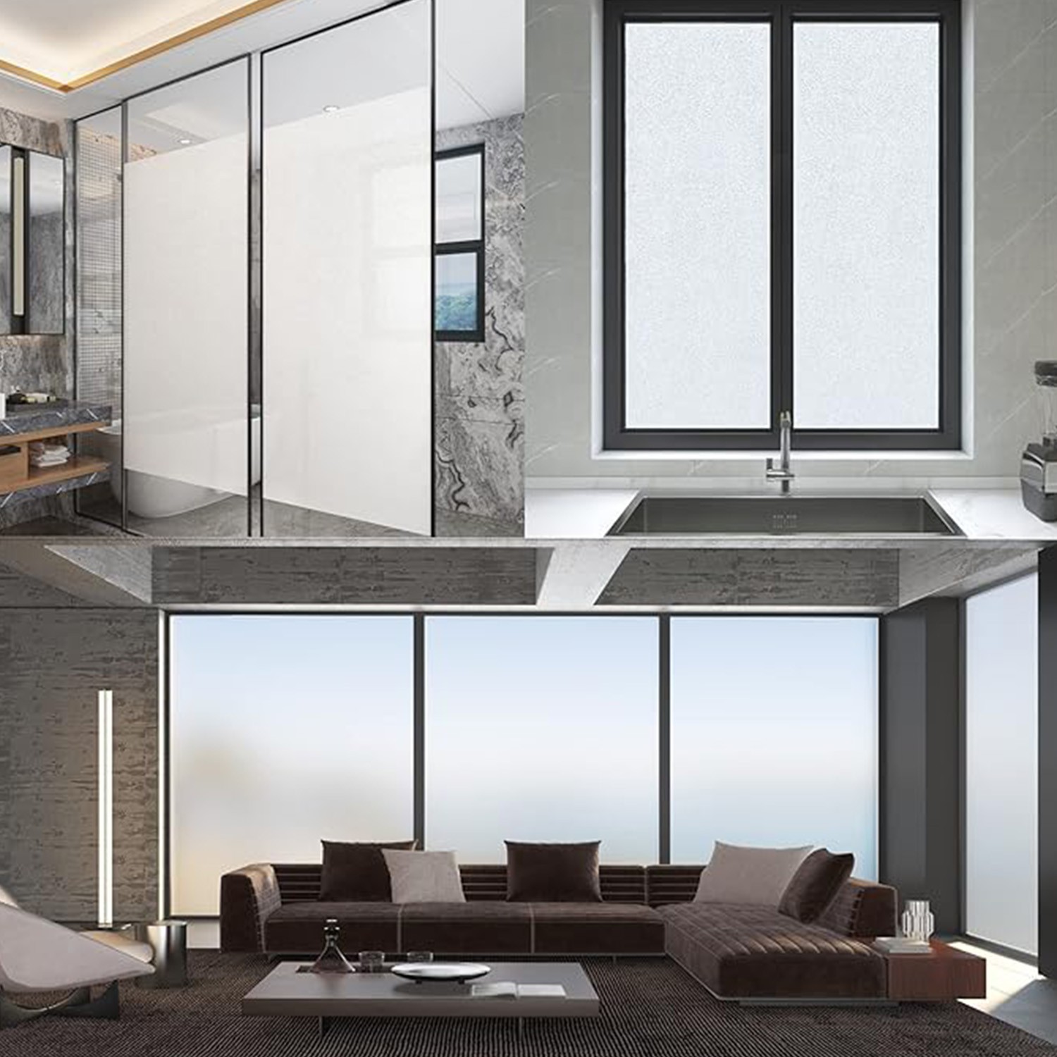 Static Cling Frosted Window Film for Office Home Bedroom Bathroom Door