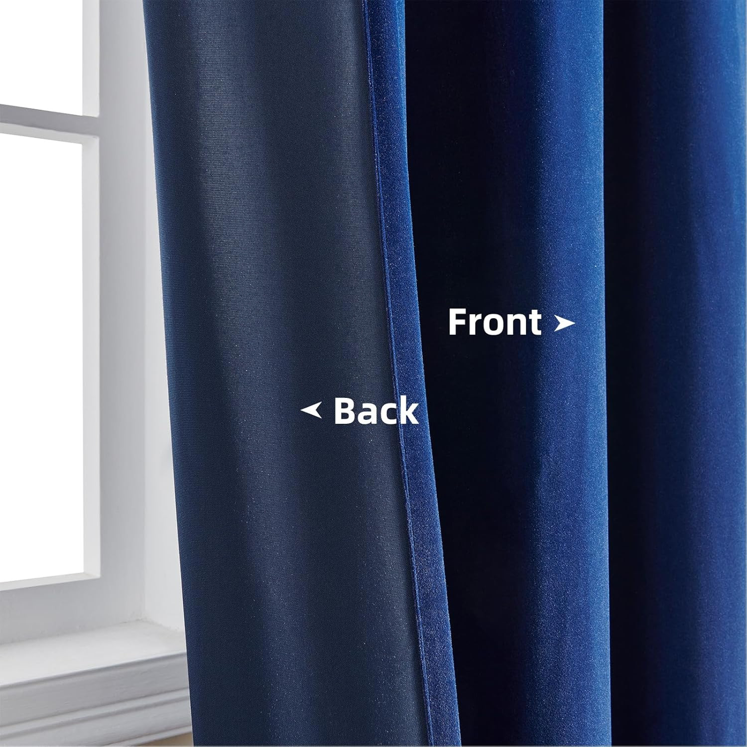 Luxury Royal Blue Velvet Blackout Curtains 96″ – 2 Panels for Home Theatre