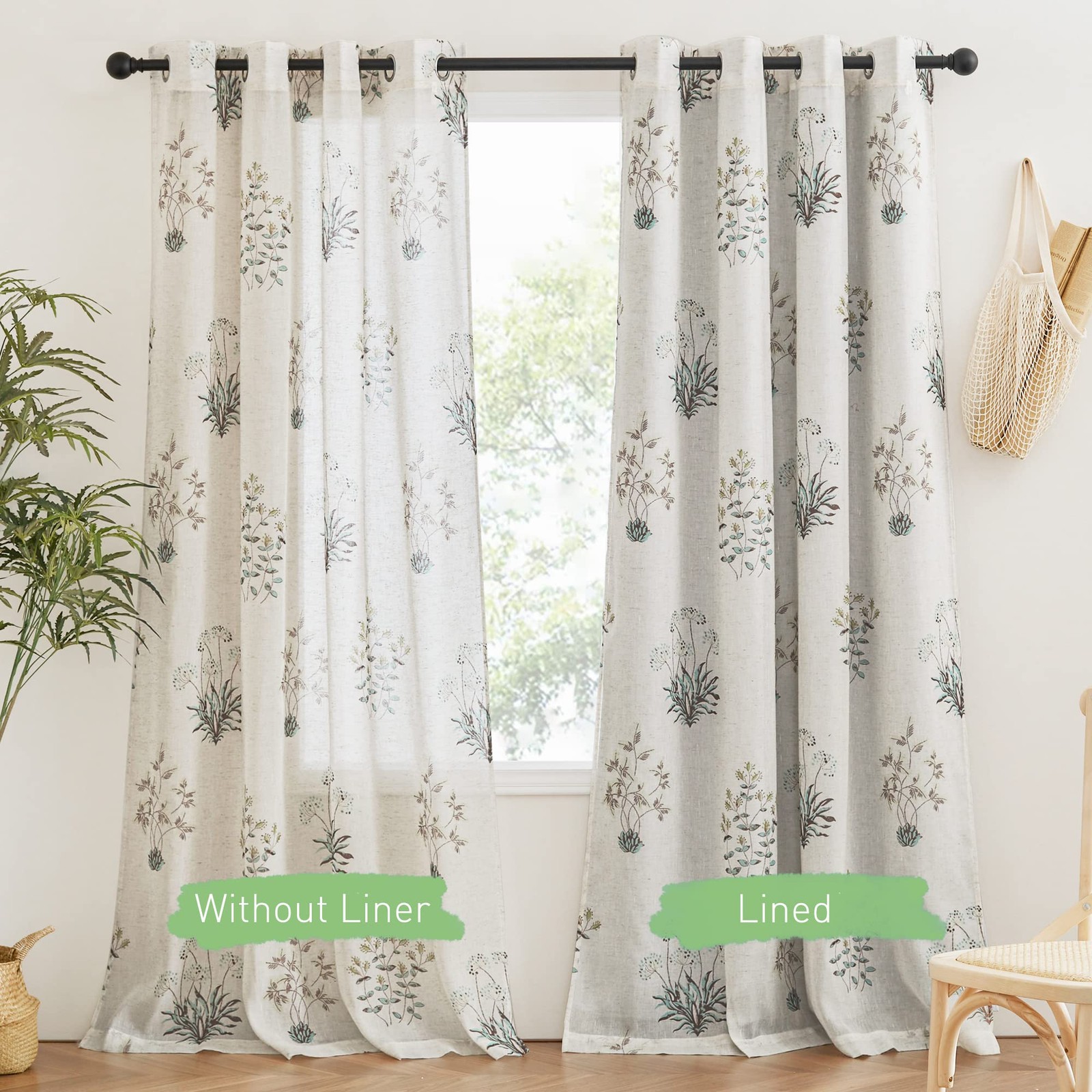 White Blackout Curtain Liners – Thermal Insulated Rod Pocket Drapes for 95 in…