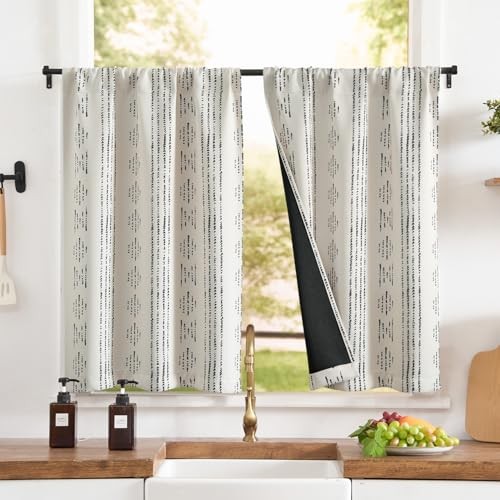 95% Blackout Boho 25″W x 36″L (Pack of 2) 95% Blackout | Black on Beige