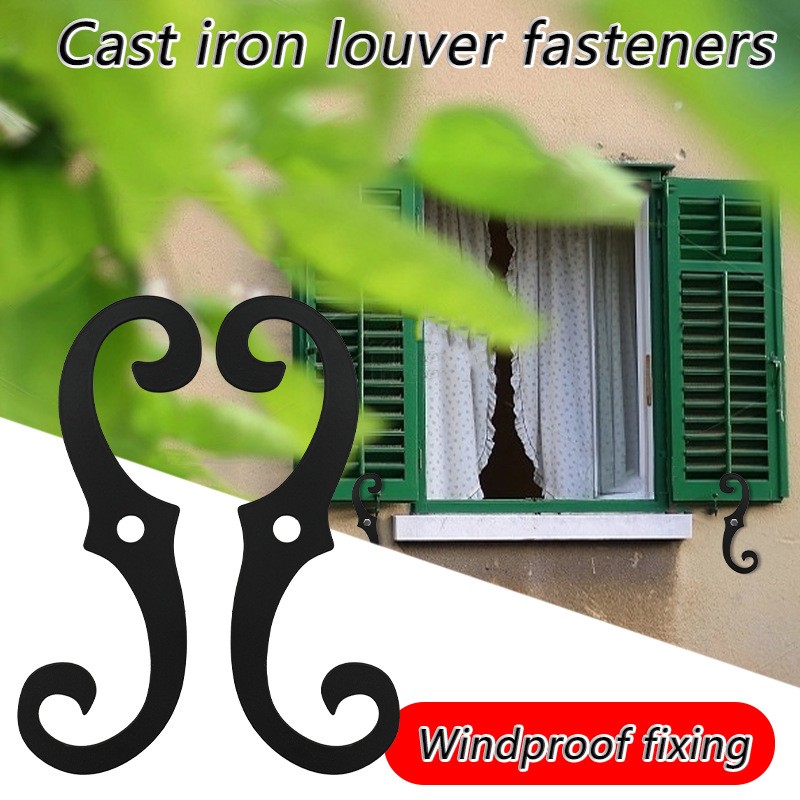 Vintage Ornate Rust-Resistant Antique-Style Reliable Cast Iron Shutter Fasteners