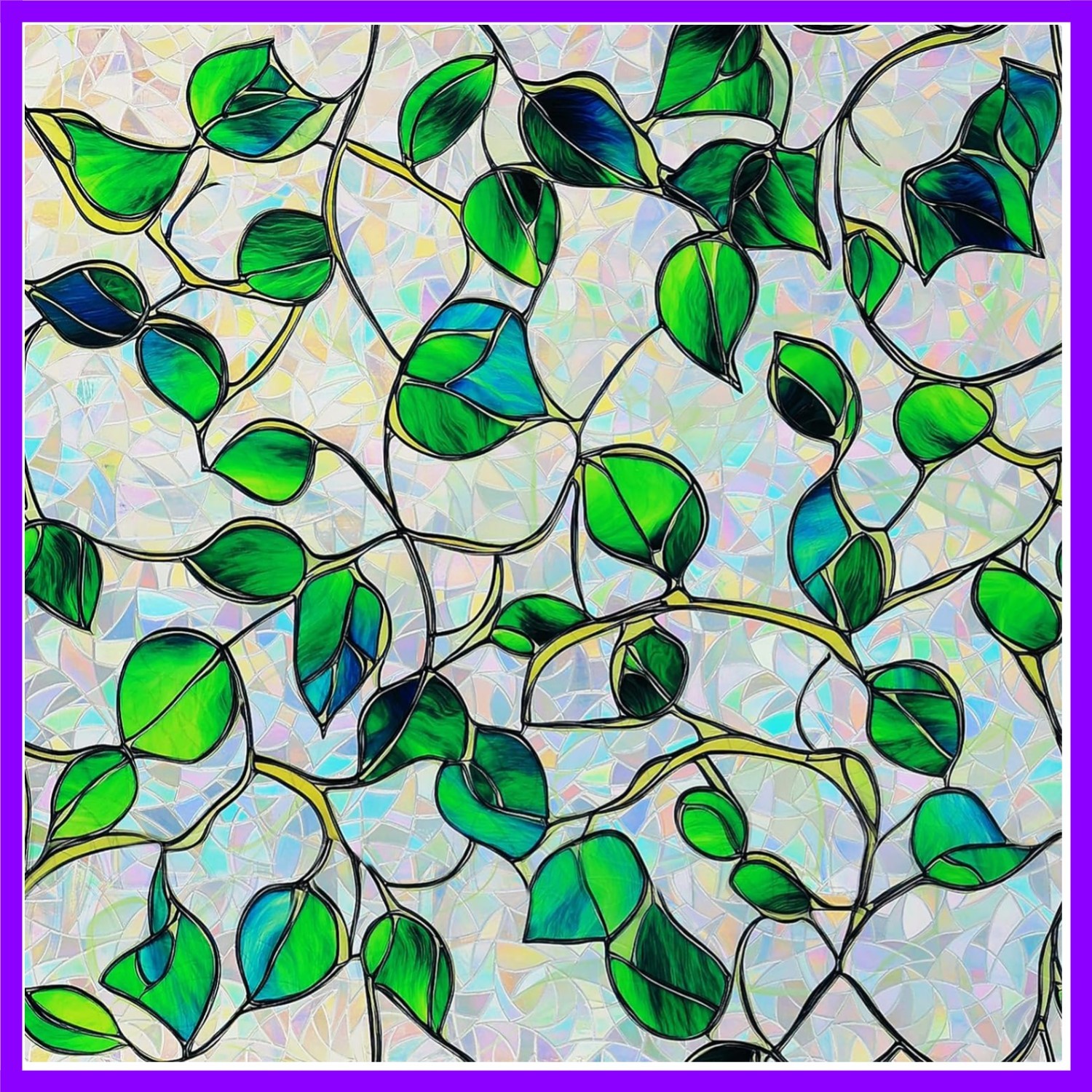 Window Privacy Film Stained Glass Decorative Static Clings Rainbow Window Tin…