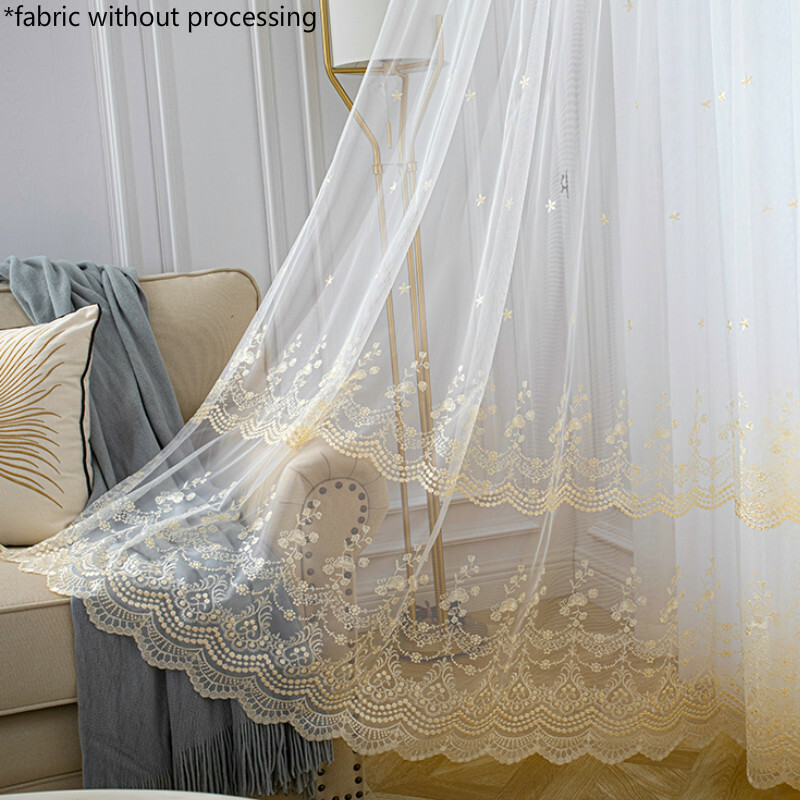 Guipure Floral Mesh Curtain Fabric Voile Gauze Window Panel Drape Divider Home