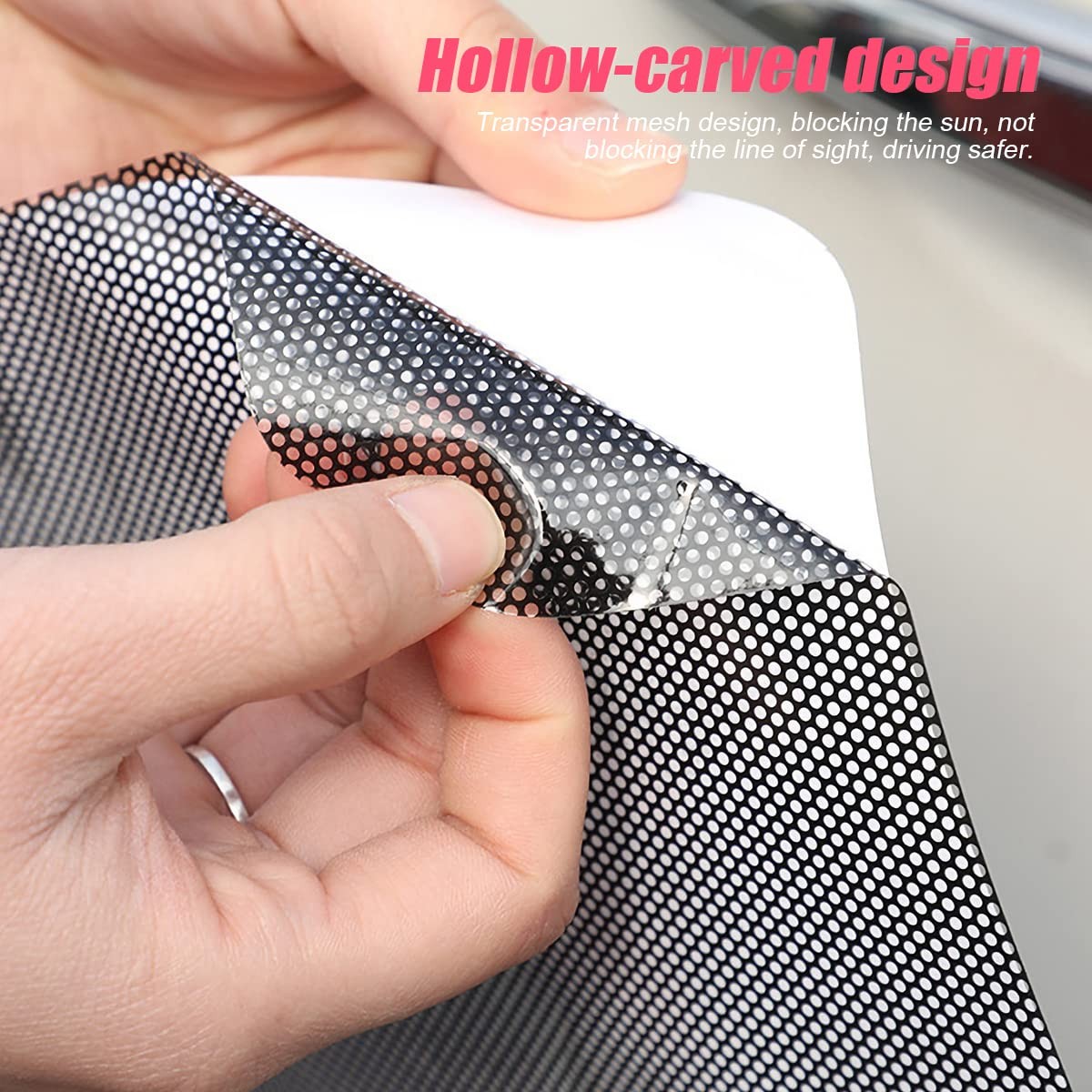 Car Side Window Sunshade, 4 PCS Static Cling Films Stickers Sun Shade Black