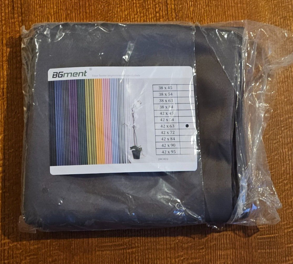 NEW BGment Blackout Curtains 2 Panels 42 x 63 inches Grey Open bag