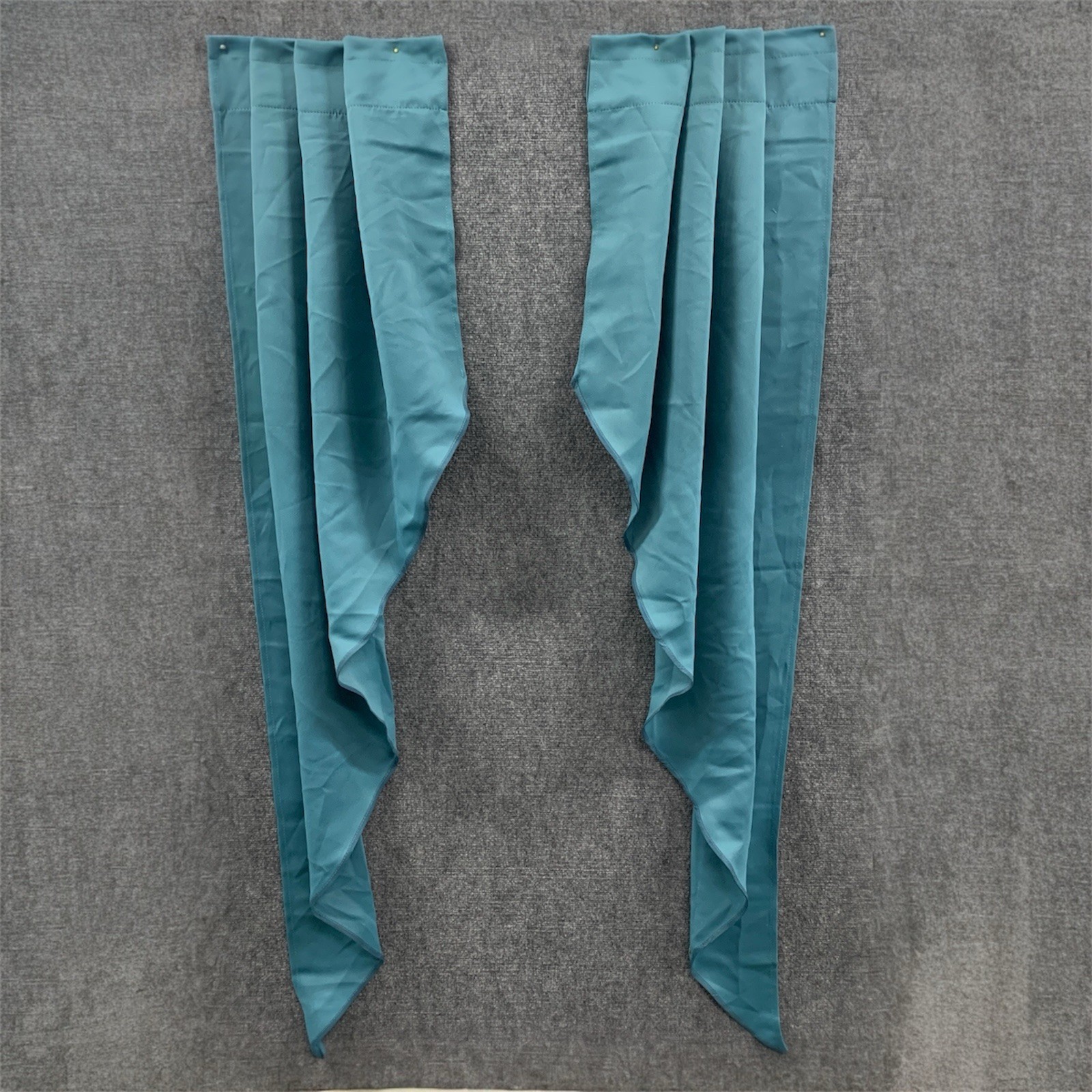 Scarf Valance Topper Window Home Swag Satin Teal Blue Two-piece Rod Pocket