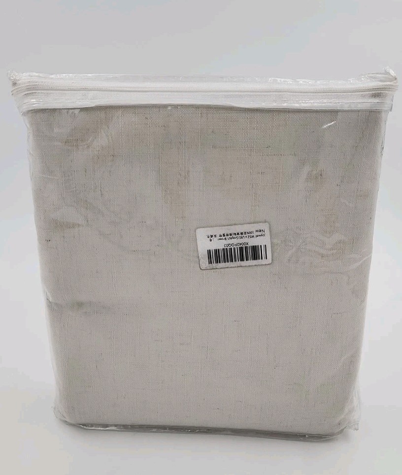 Linen Blackout Curtains Grayish Brown 2 Panel Noise Blocking Drapes 52″W x 90″L