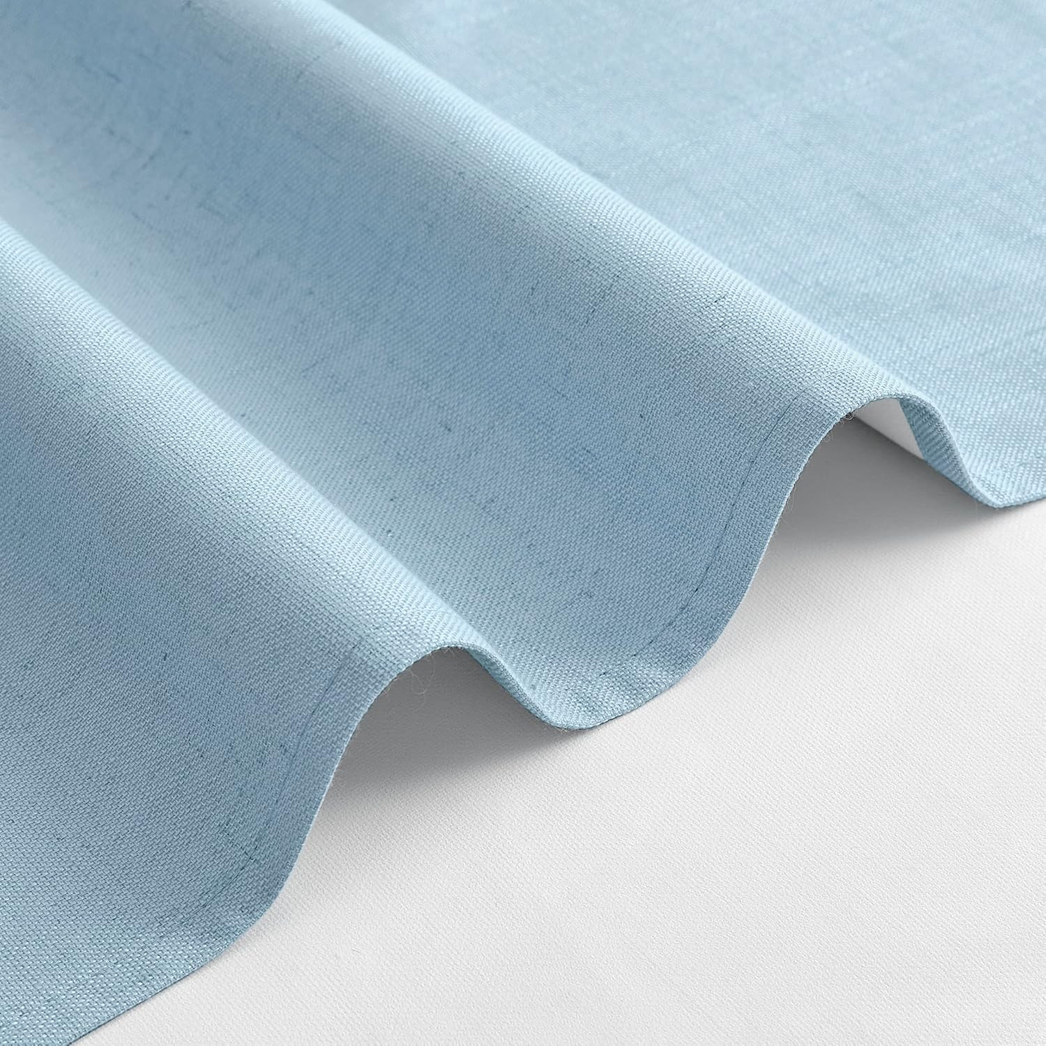 Chambray Blue Pinch Pleated Blackout Curtains, 108″ Long, 2 Panels Set