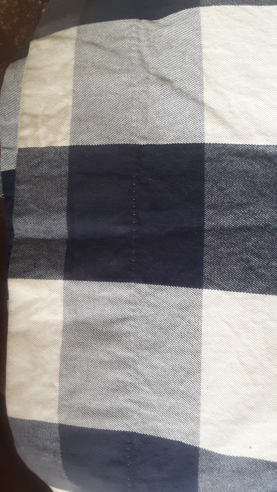 2 Pottery Barn Bryce Buffalo Check NAVY 50W x 96L Lined Drapes. FLAW