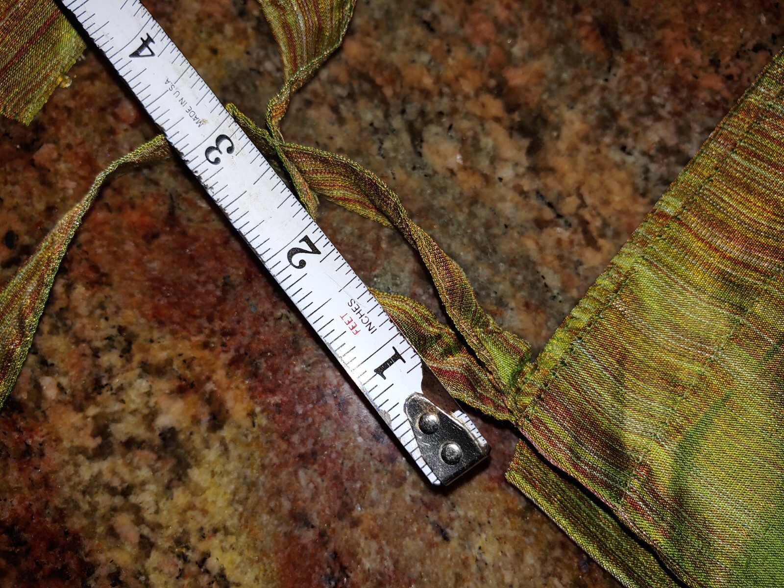 Bloom Craft Home Green Copper Silk Blend Lined Tie Top Curtain Panel 41×105