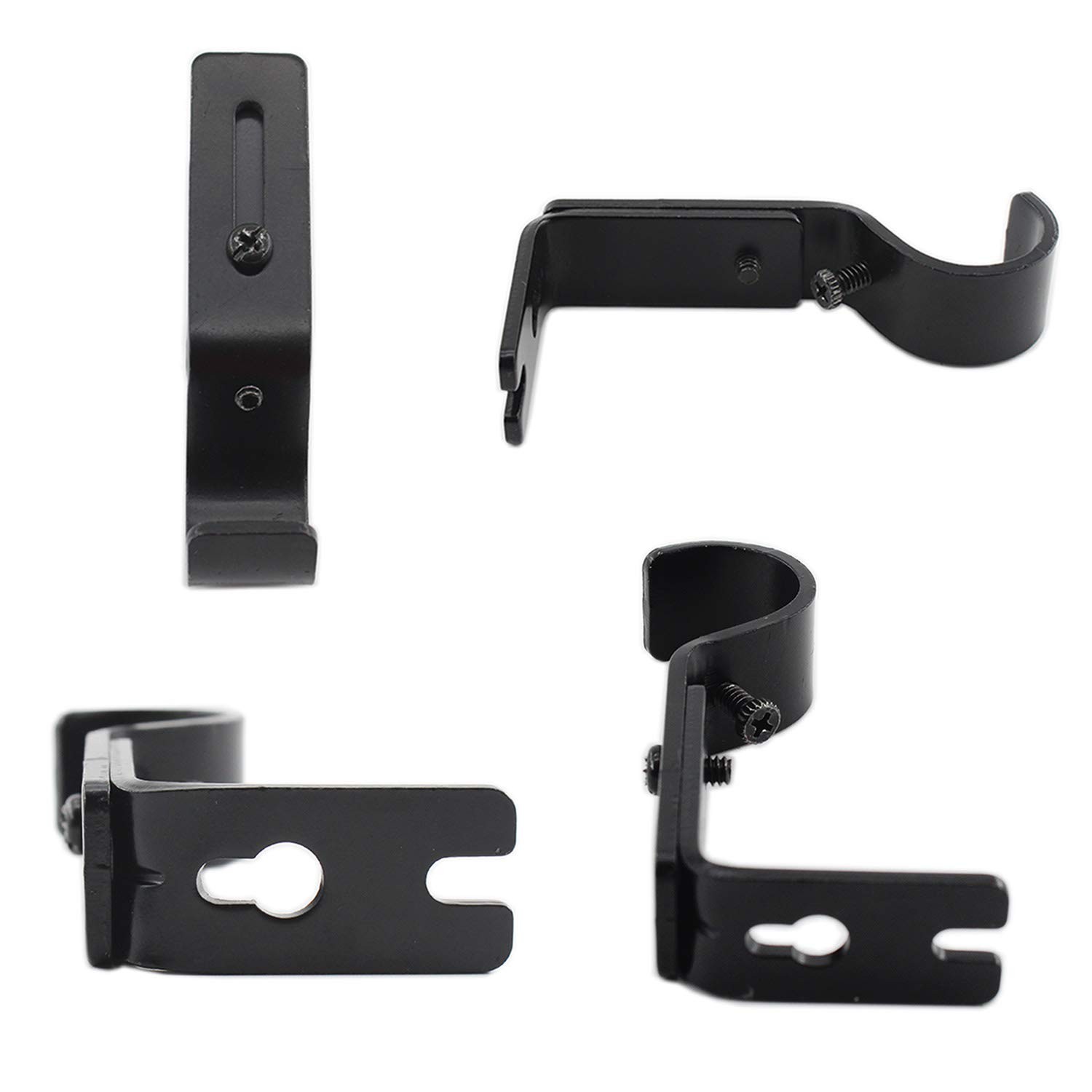 ULIFESTAR 3 Pack Adjustable Curtain Rod Brackets Black