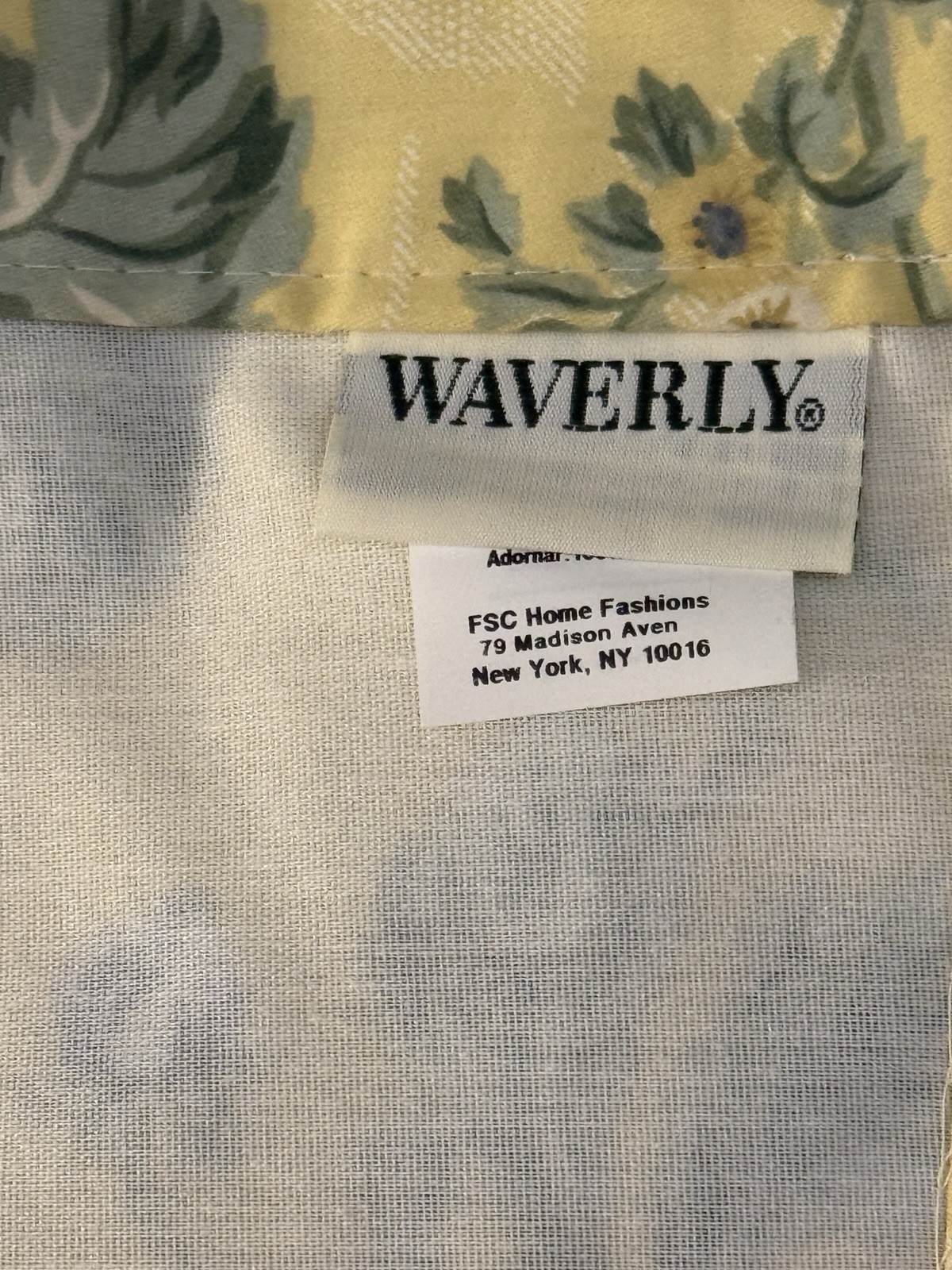 Waverly Cotton Window Valance Set 2 Yellow Blue Floral Blue Roses