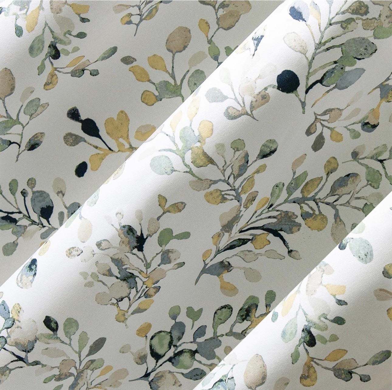 Maureen floral light filtering grommet curtain panel 80x63in blue green