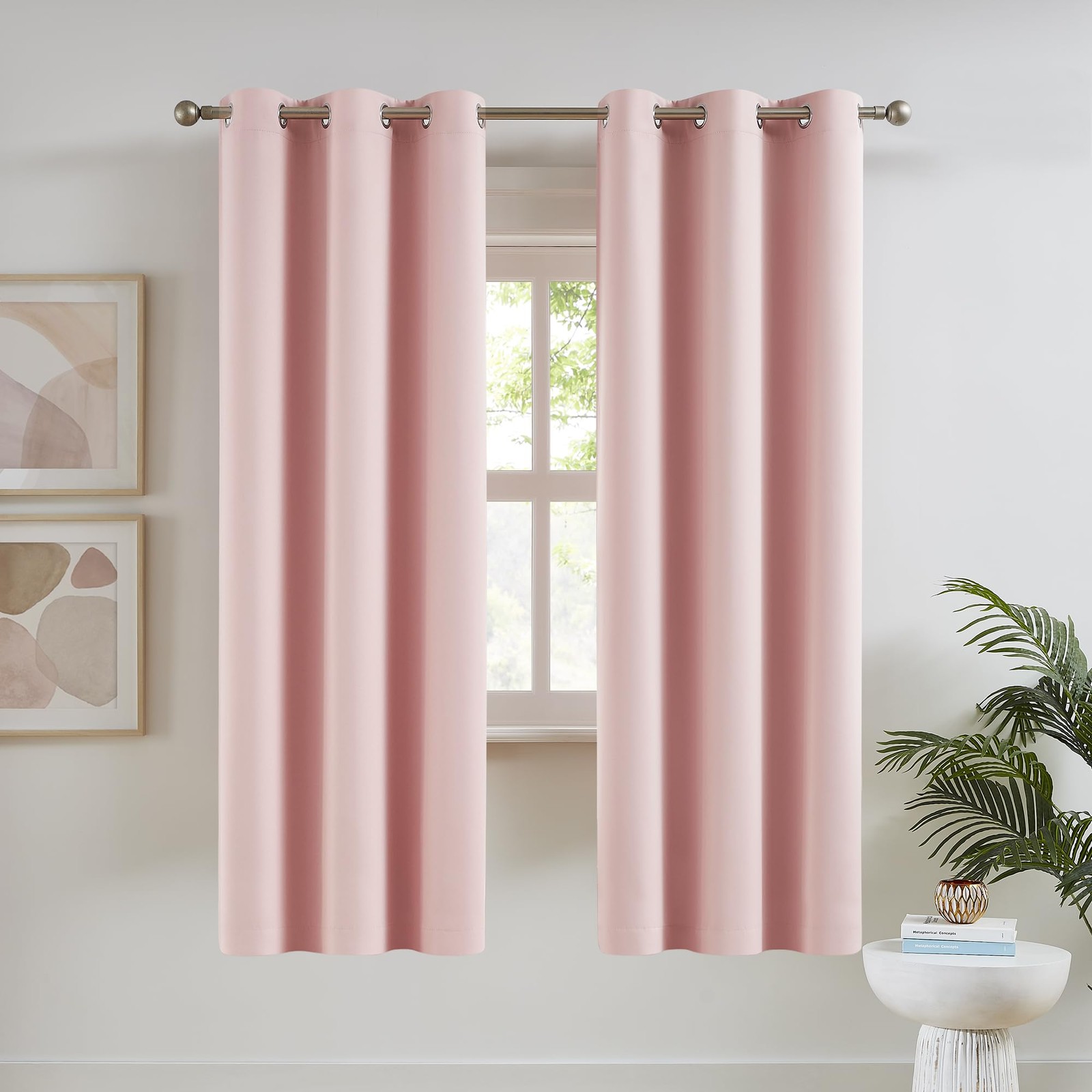 Baby Pink Curtains Blackout 63 Inch Length – Rose Blush Curtains for Nursery …