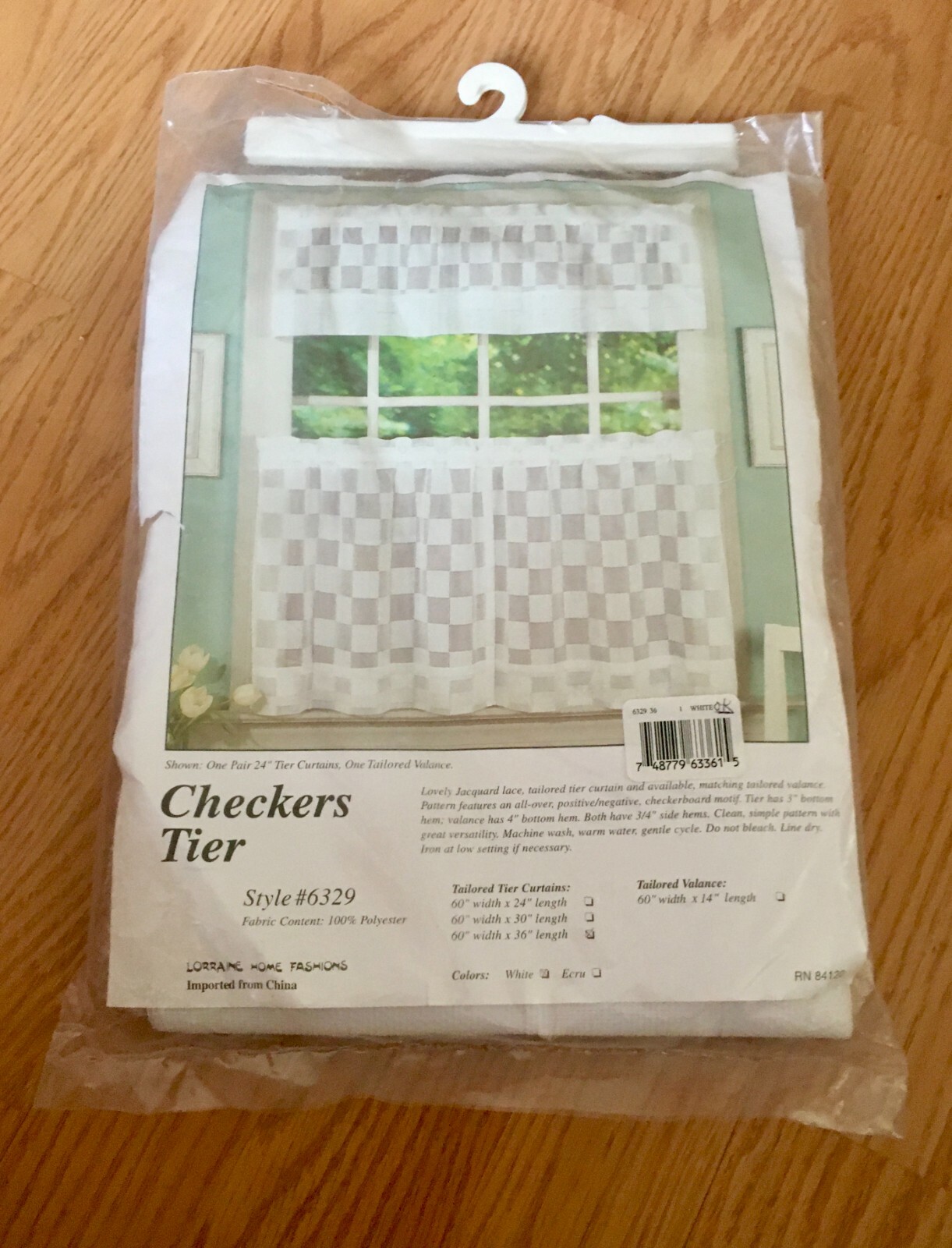 Vintage Checkers Tier Style #6329 Sz. 60″X 36″ BY LORRAINE HOME FASHIONS