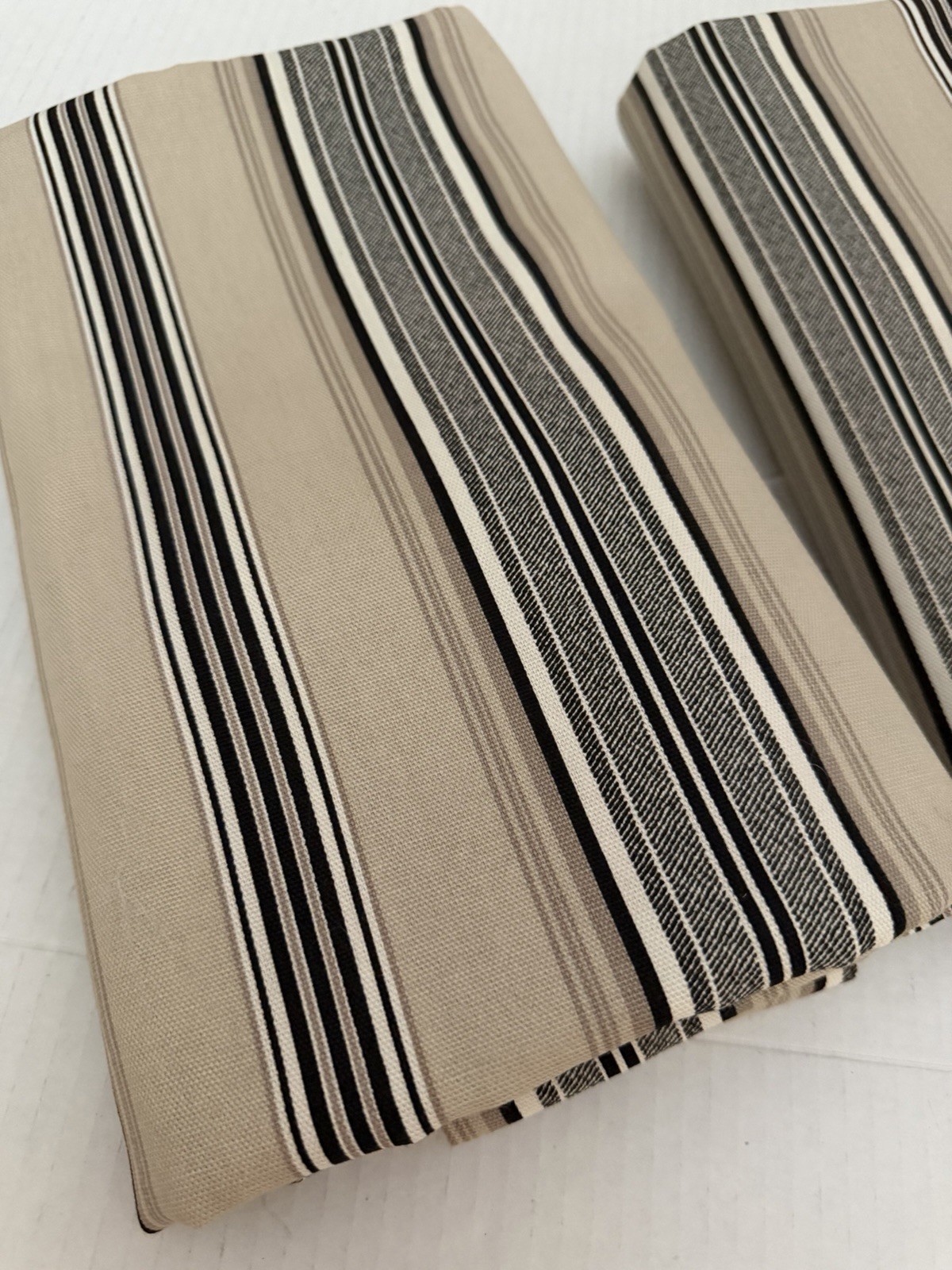 JCPenny Two Panels Curtains Rustic Cotton Linen Only Stripe Jacquard 90×39