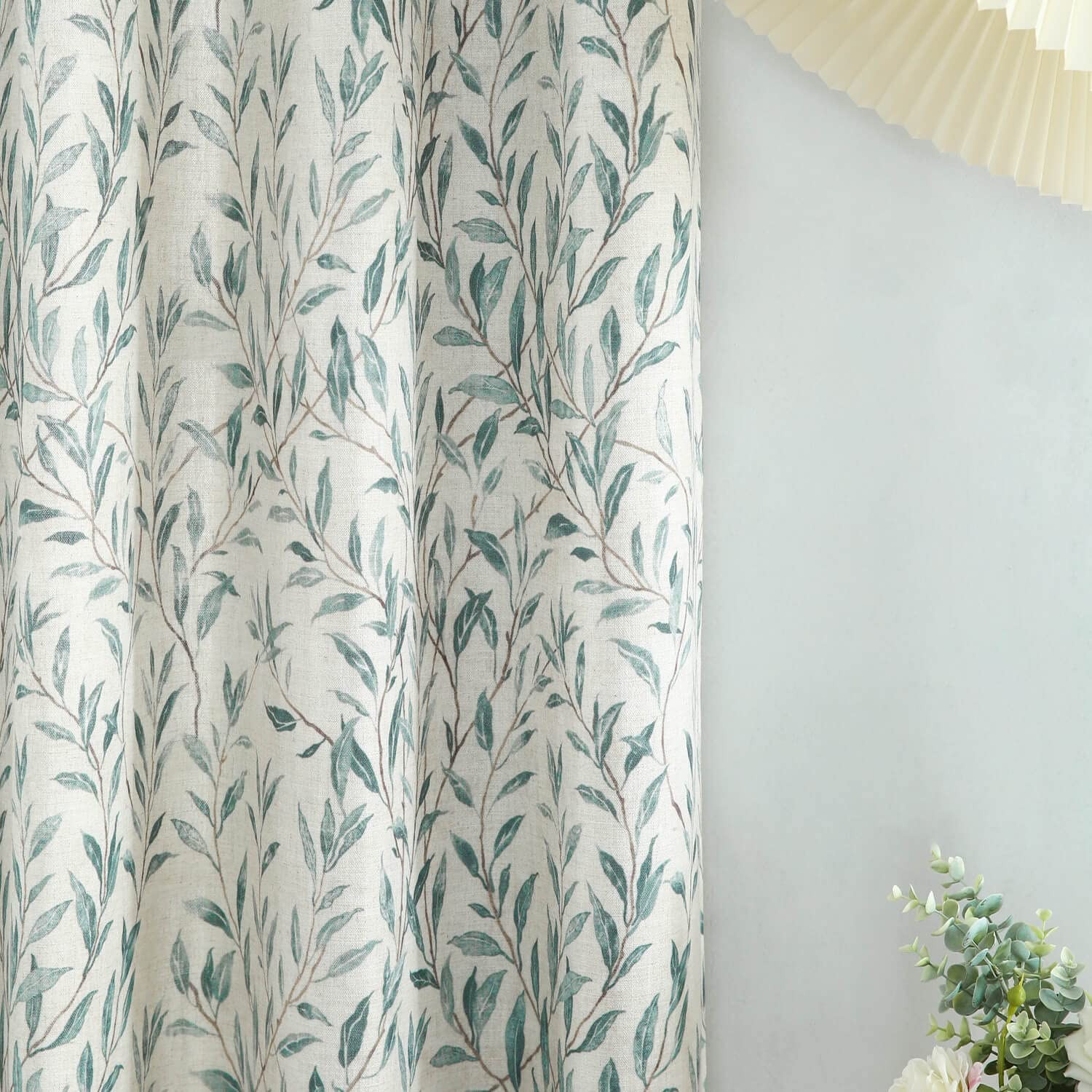 Window Treatment Curtains, Country Rustic Style Leaves Pattern Printed Drapes…