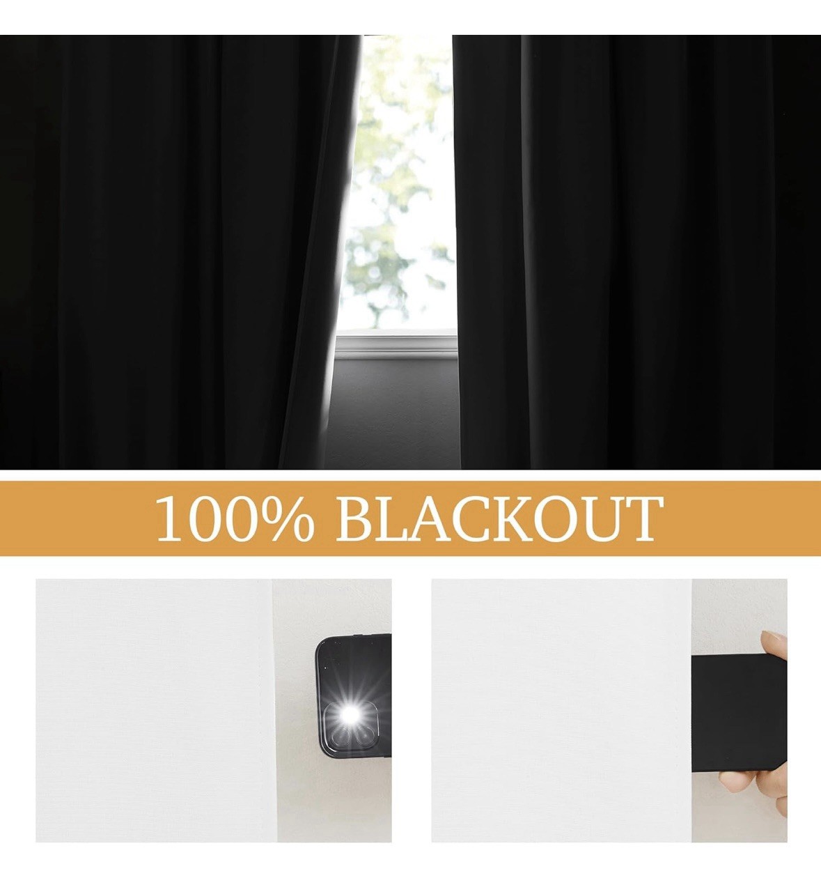 RYB Home Set of 2 Soundproof/Blackout/Insulated Curtain Panels 52”x 84” – White