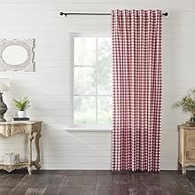 Annie Buffalo Check Cotton Farmhouse Curtains Rod Pocket Drawstring Ties
