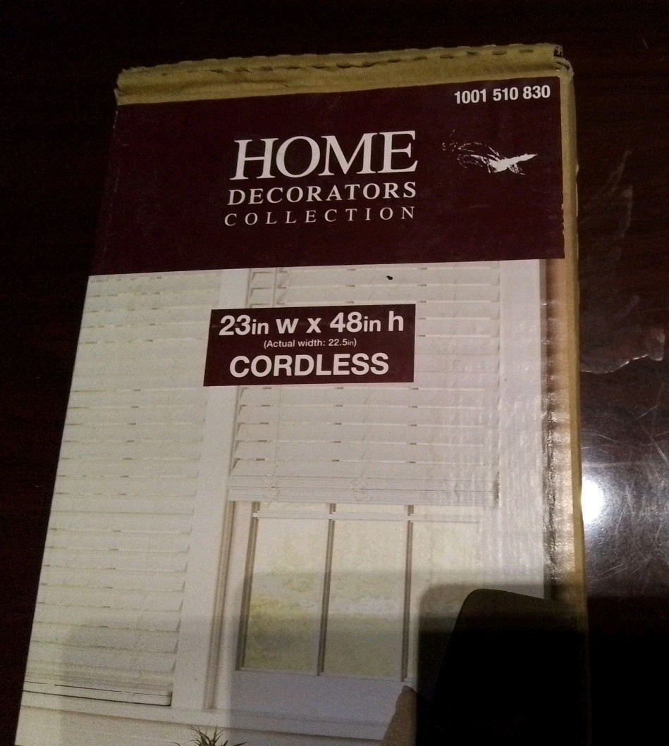 Home Decoration Collection Cordless 2in Faux Wood Blind – 23″ W x 48″ H