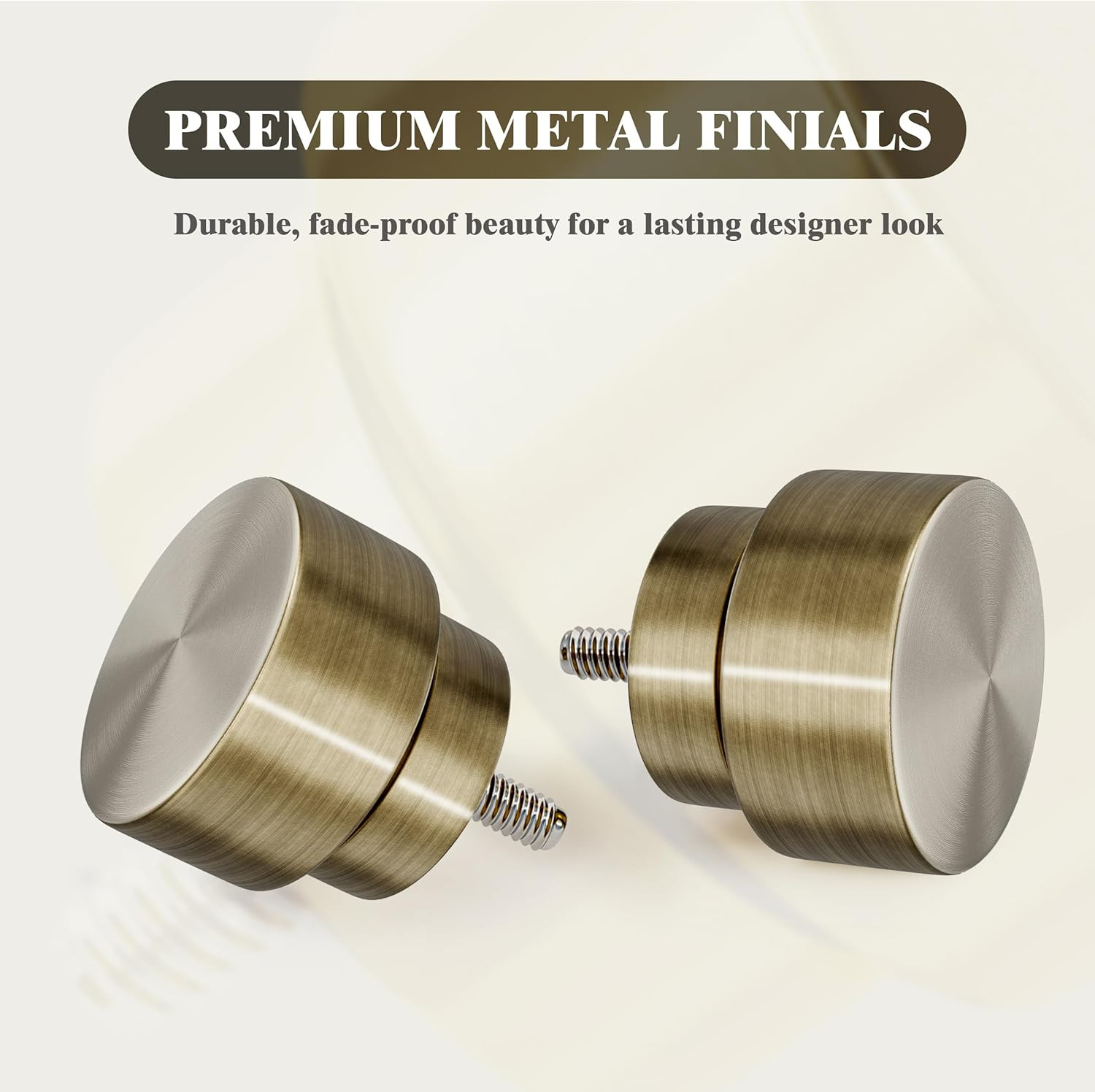 Antique Bronze Adjustable Curtain Rods 66-120 Inch, 2-Pack, Easy Install