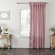 Annie Buffalo Check Cotton Farmhouse Curtains Rod Pocket Drawstring Ties