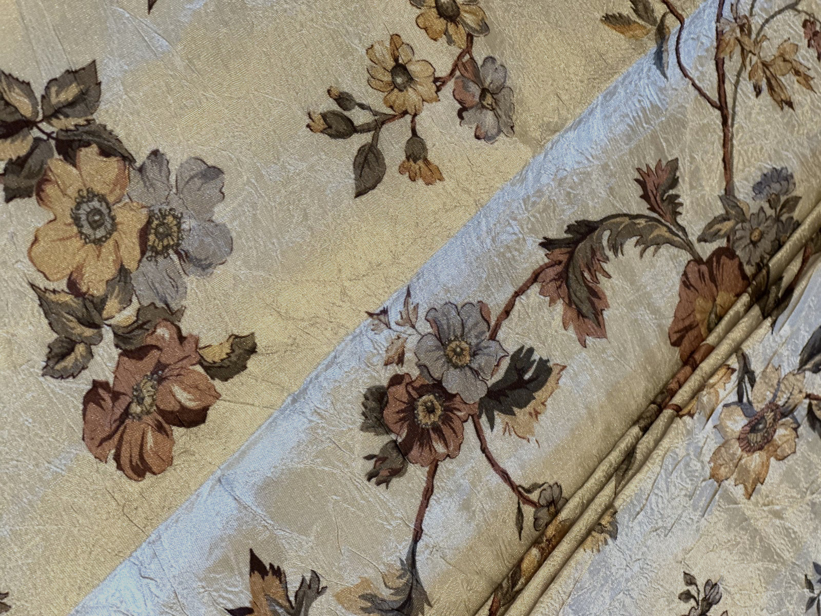Farmhouse Floral Curtain Panels 50×84 Set 2 Cream Botanical Cottage Drapes