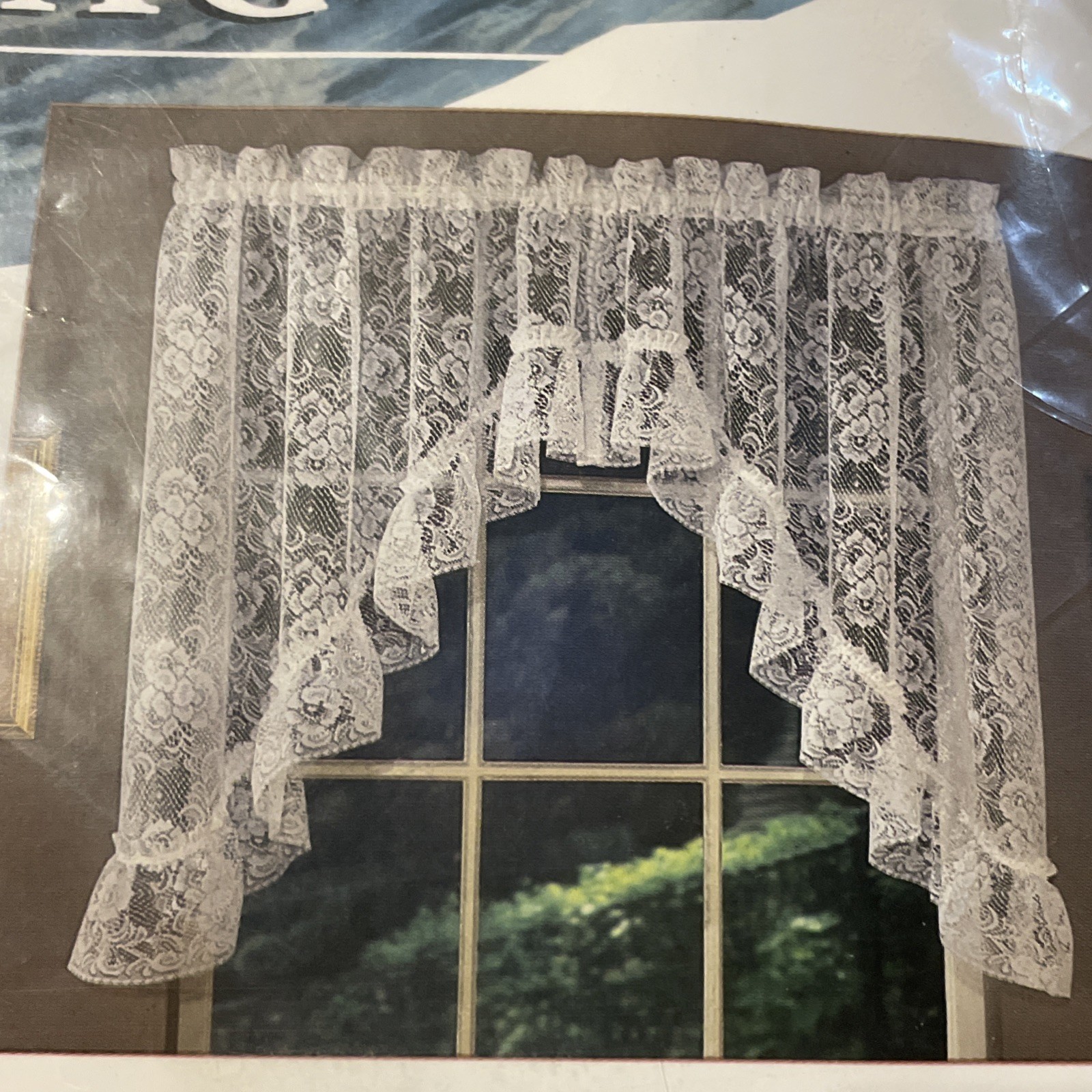 New SWAG Style Dana window curtain in white 80”W-38”L
