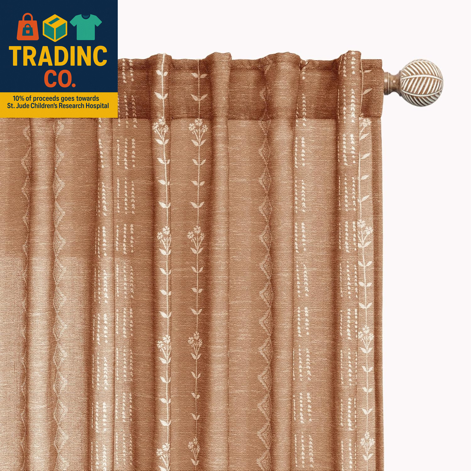 Boho Curtains 2 Panels Patterned Farmhouse for Living Room Bedroom,Vintage Flora