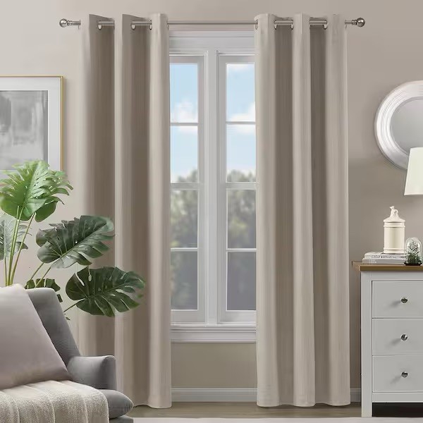 Fairfax Natural 38 In. W X 84 In. L Grommet 100% Blackout Curtain (Single Panel)
