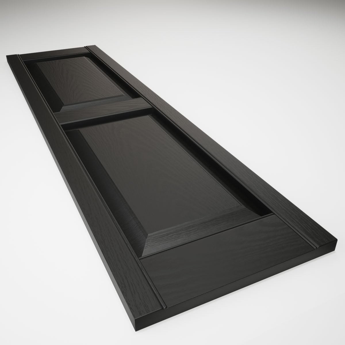 Lifetime Vinyl Raised Panel Shutters, 14.75″W x 67″H, Black, Pair