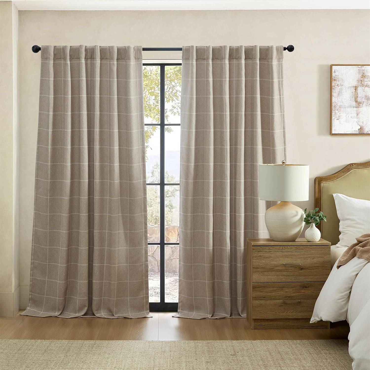 Home Fashions Sawyer Windowpane Plaid Room Darkening Single Window Curtain Panel