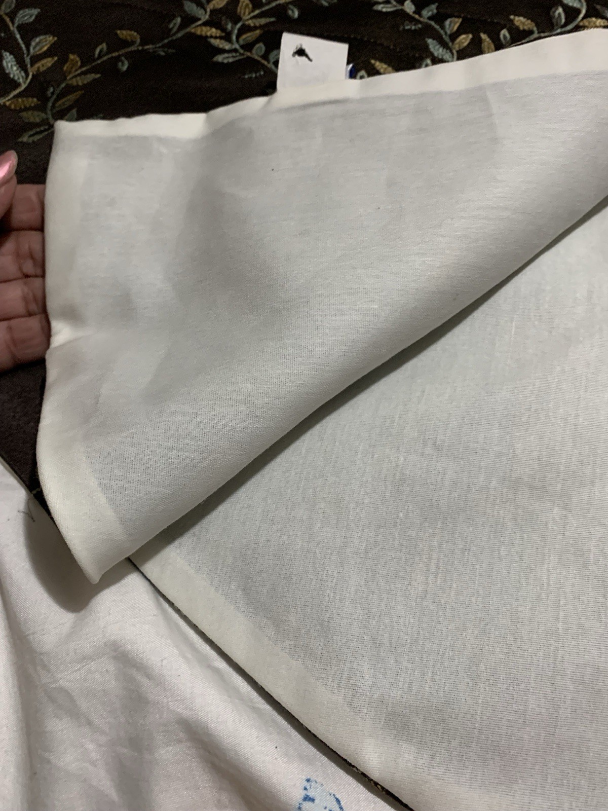 RLF Home Regal 1” Rod Pocket Lining Valance 50″ x 17″ brown w/ leaf vines