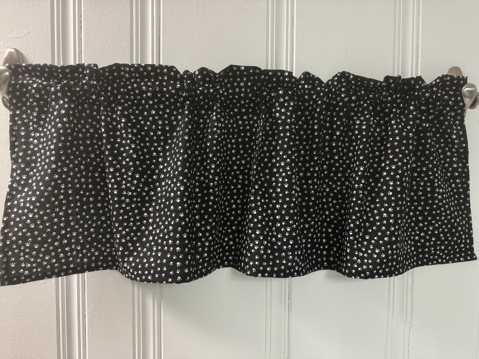 Made to Order Custom VALANCE CURTAIN Dog Paw Prints kitchen Cat Spring Curtains