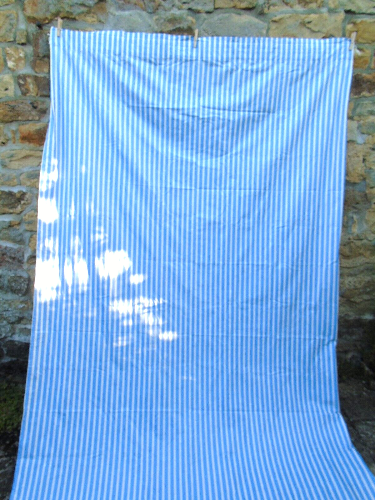 French a pair blue & white curtains unused 57» X 110 of each made in France